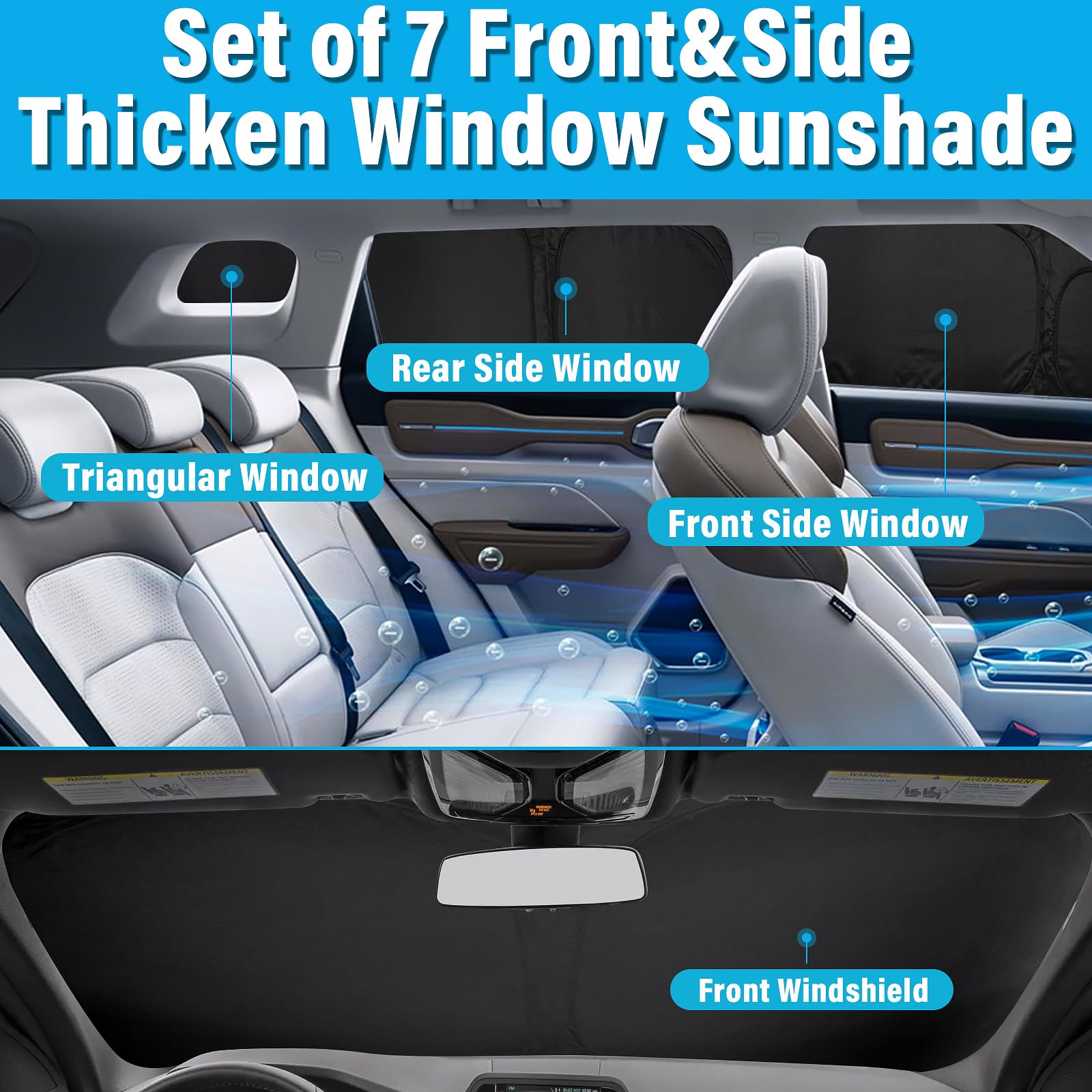 Kmf Windshield Sun Shade Replacement For Volkswagen Jetta Accessories 2019-2024 2025, Side Window Sun Shade Cover Sun Visor Shie