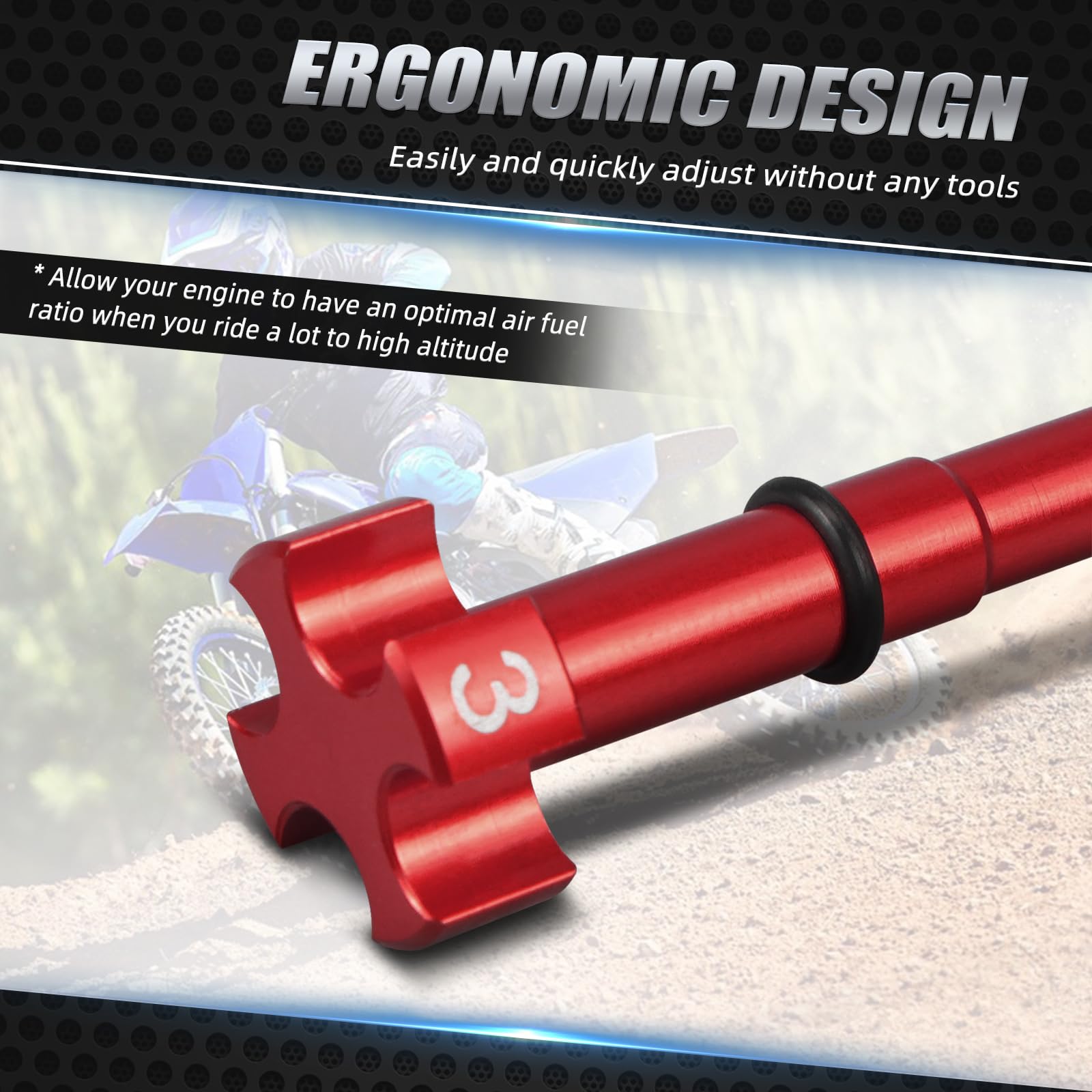 Nicecnc Red Universal Air/Fuel Mixture Screw Adjuster Keihin Fcr Carb Motorcycle Compatible With Honda Yamaha Kawasaki Suzuki Cr