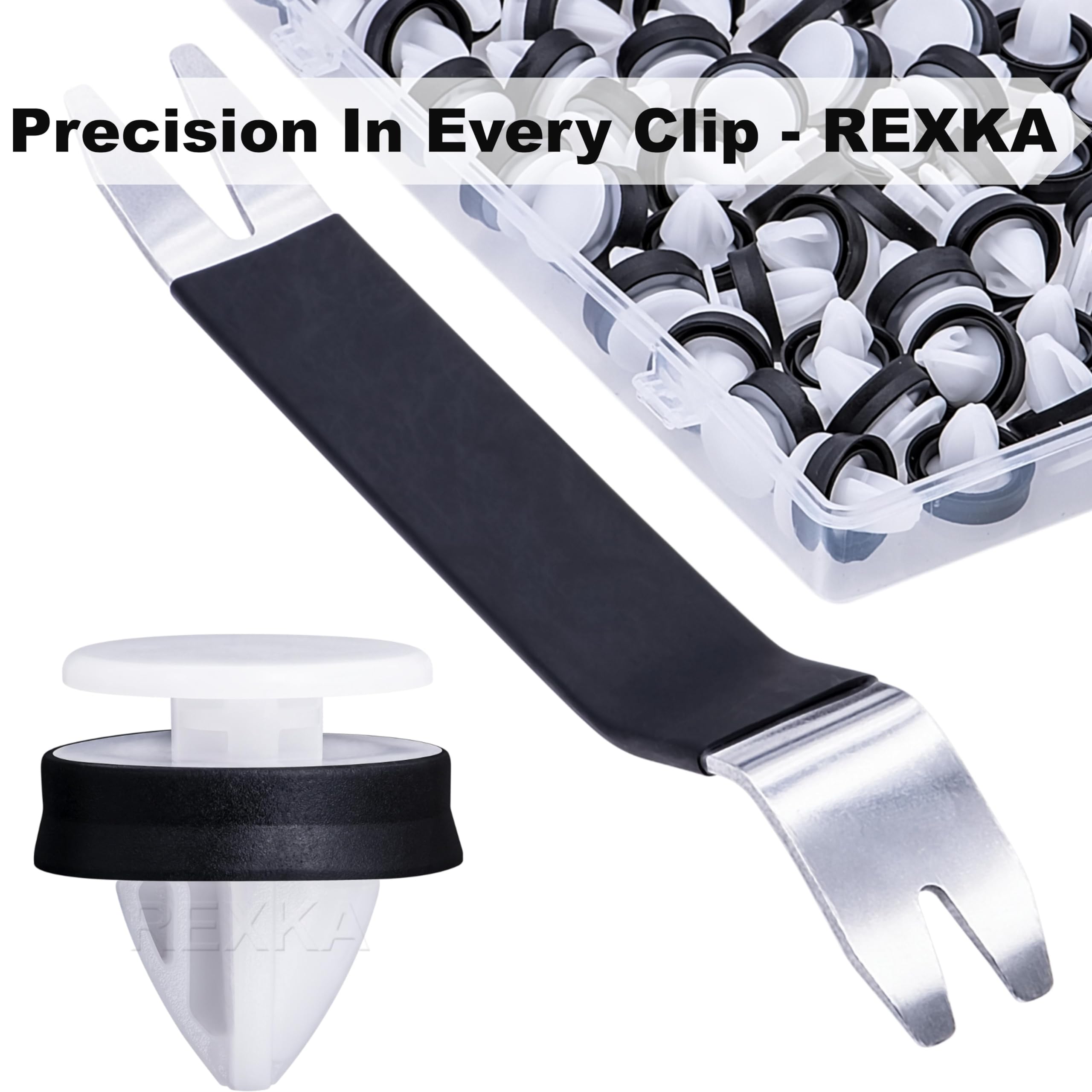 Rexka 51pcs Wheel Opening Molding Clip Retainer Compatible with Ford W716507-S300 Expedition EcoSport Transit 150 250 350 W71650