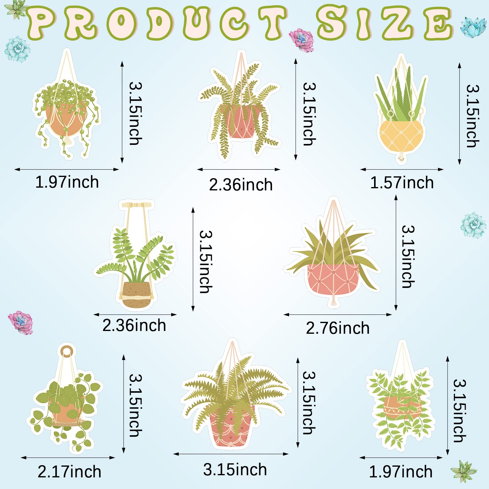 8 Pack Car Hanging Plants Air Freshener For Women Girls Long Lasting Funny Plant Car Accessories Little Scented Hanging Air Fres