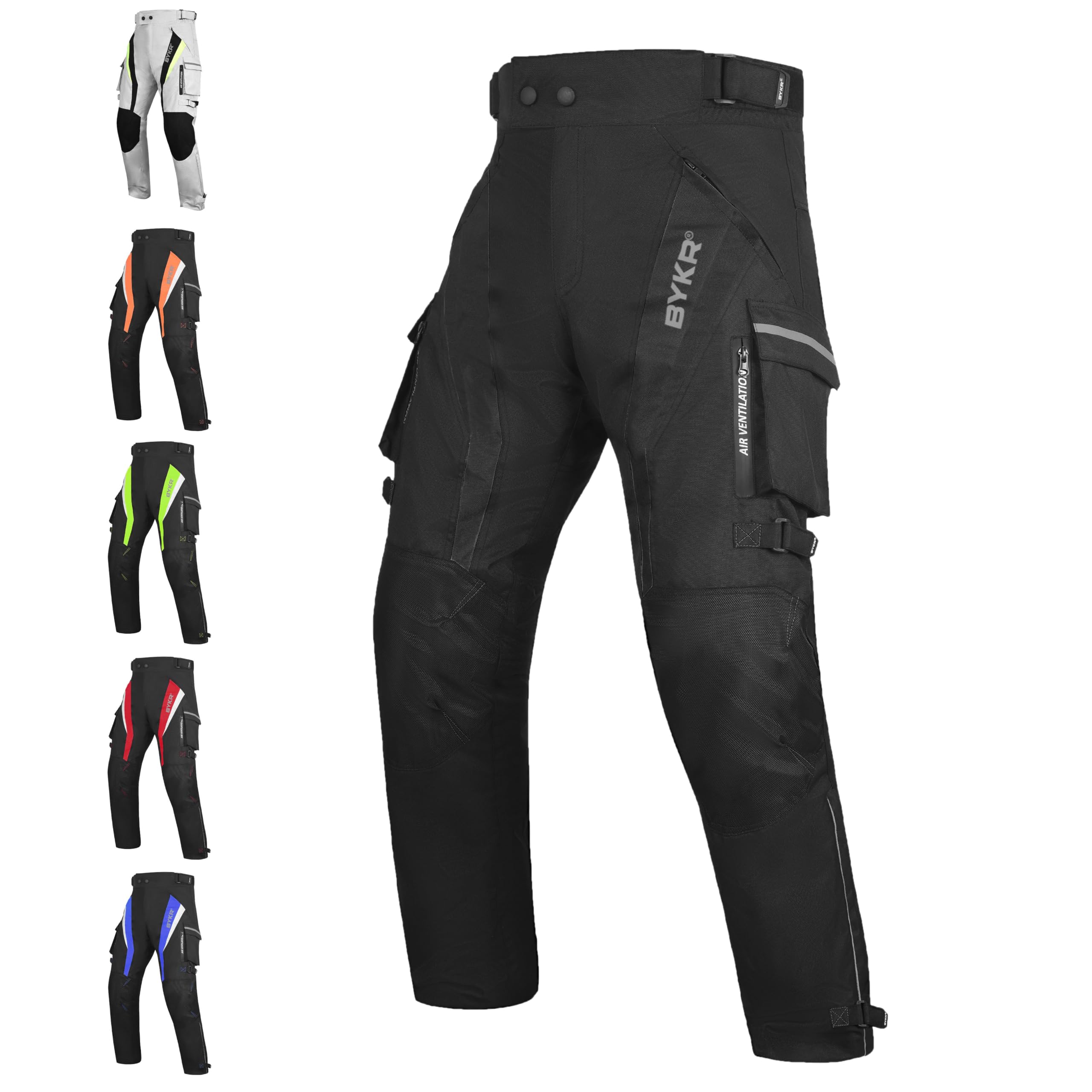 Bykr Motorcycle Pants For Men & Women Armored Cordura Overpants Enduro Atv Dual Sports Motocross Cargo Touring Adventure Pant (3