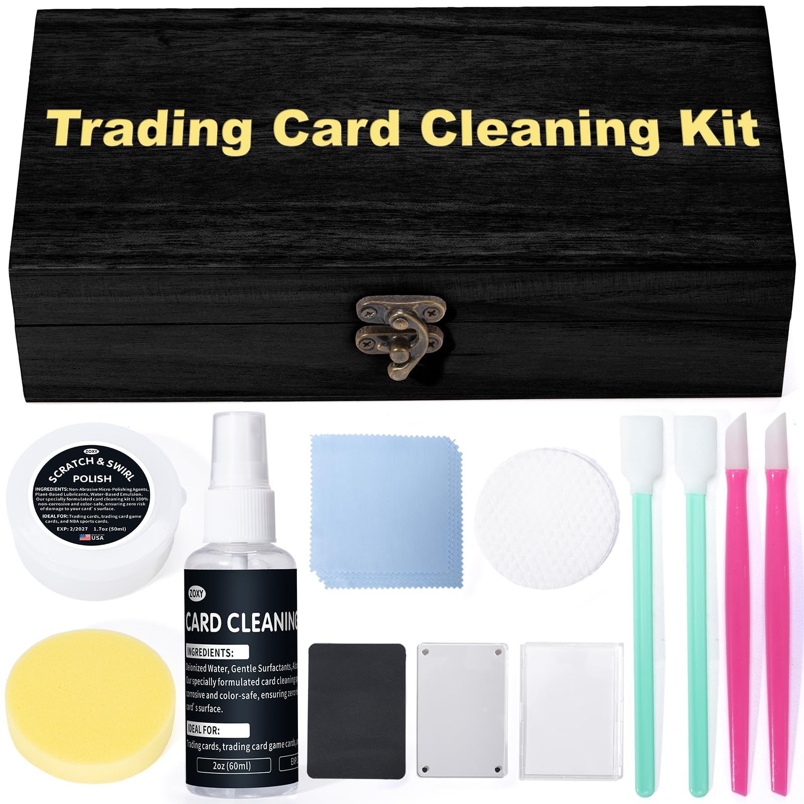Lunza Trading Card Cleaning Kit - Boost Grading Score & Restore Collectible Value | Safe for Trading, Sports, Gaming Cards & Mor
