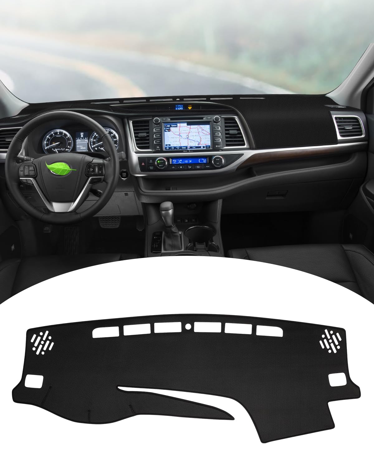 Fiilines Dash Cover For Toyota Highlander 2014-2019, Dashboard Mat Cover Sunshade Nonslip Mesh Protector No Glare Highlander Acc