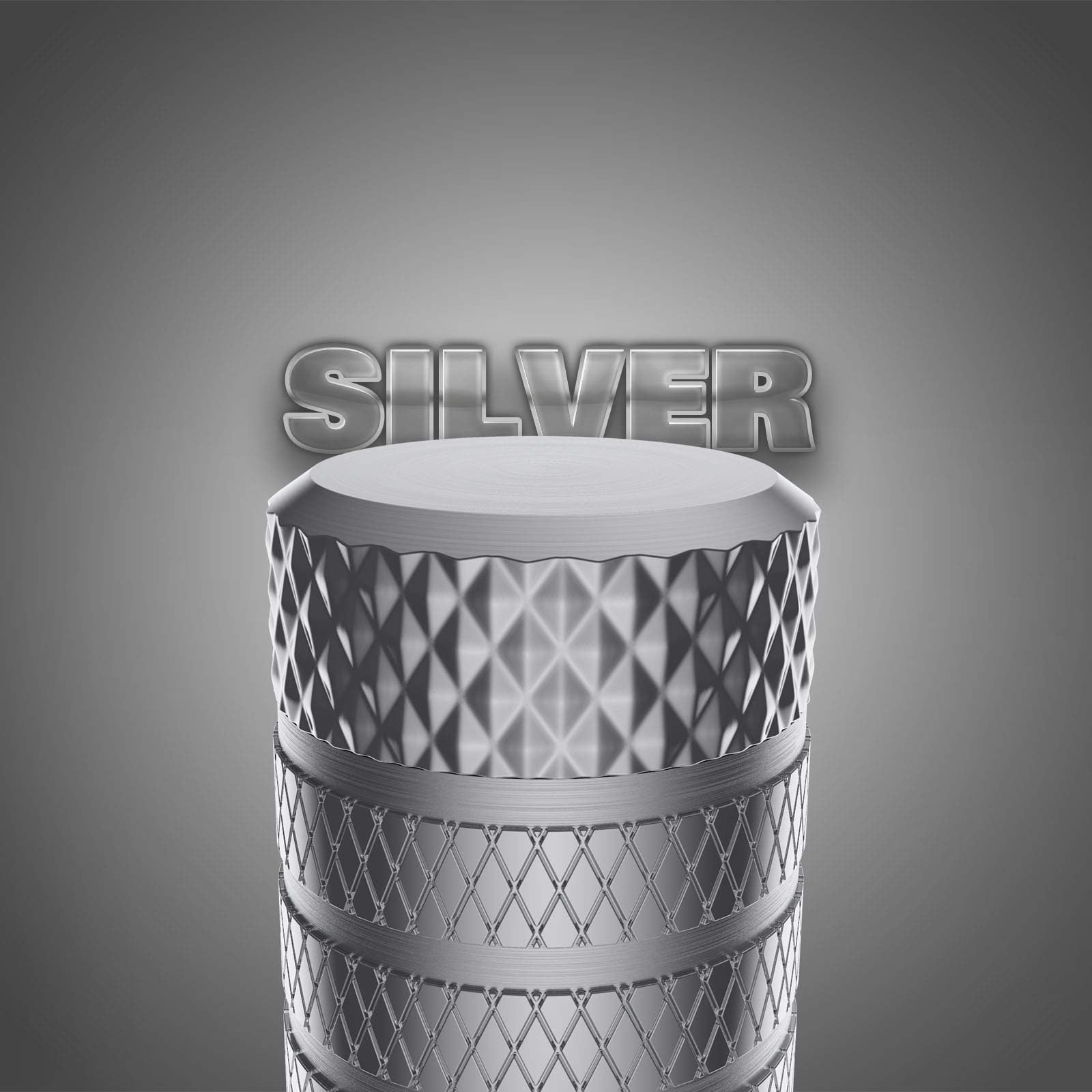 Ckauto Tire Valve Stem Caps, Silver, 10 Pcs/Pack, Anodized Aluminum Tire Cap Set, Corrosion Resistant, Universal Stem Covers For