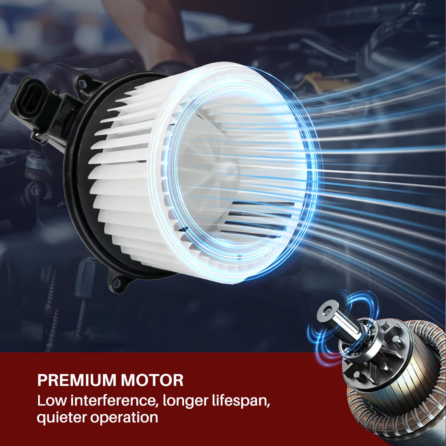 Aspligo 700237 Front Ac Heater Blower Motor Fan Fit For Ford F-150 2009-2014, Expedition 2009-2017 ,For Lincoln Navigator 2009-2