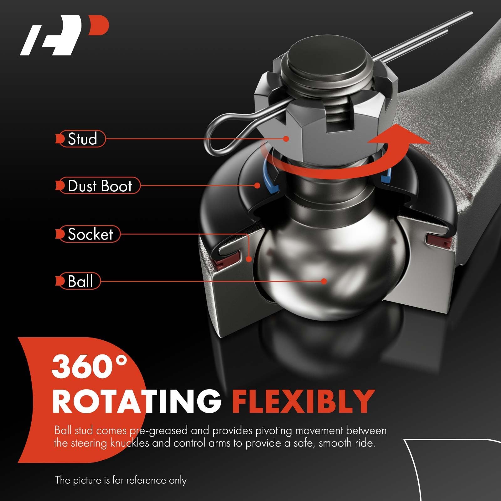 A-Premium Front Right Lower Control Arm Assembly, with Ball Joint & Bushing, Compatible with Chevy Malibu 2004-2012, Pontiac G6