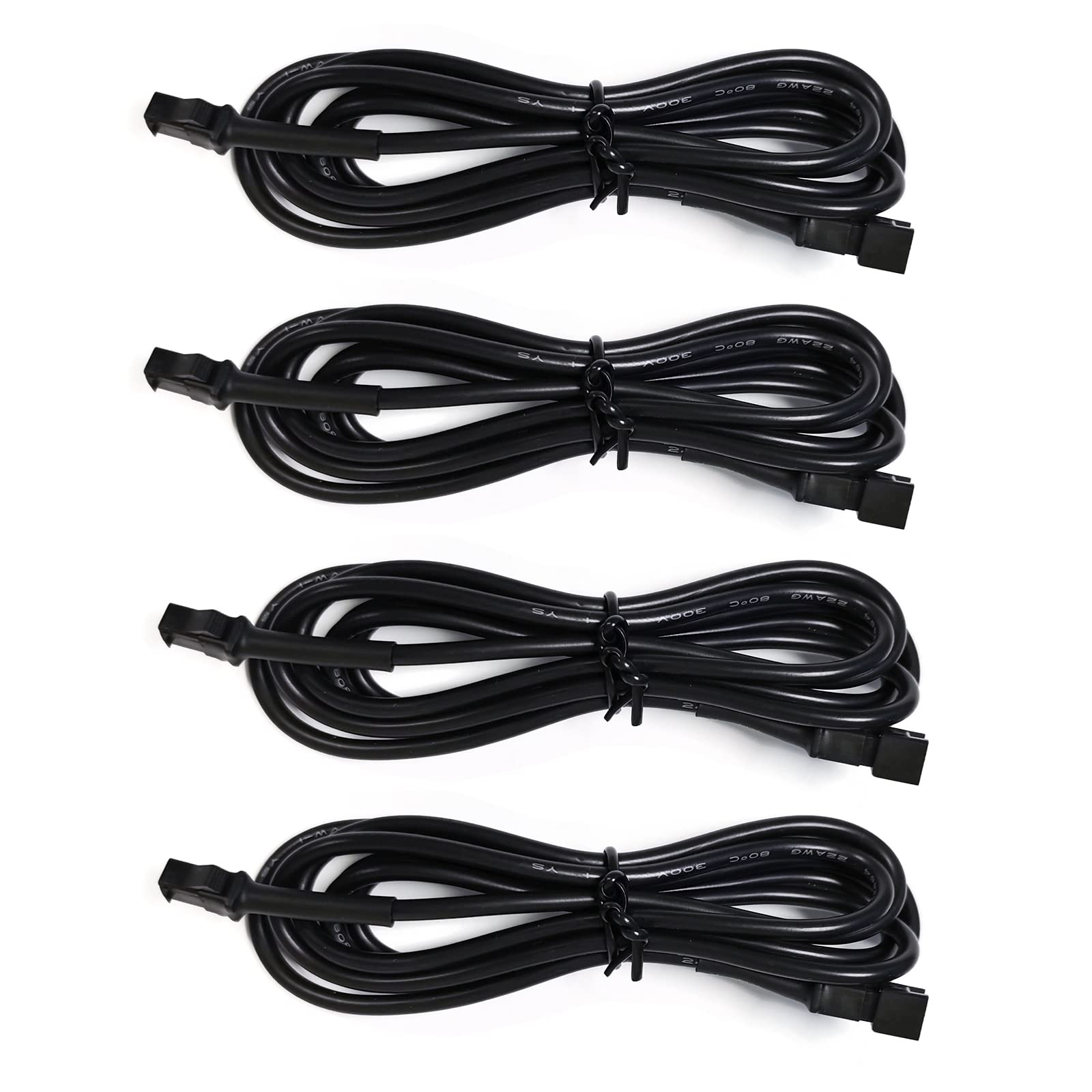 Kingshowstar Rgb Led Extension Cables, 4Pcs 5 Feet Extension Cables And 2Pcs 3 Way Y Splitter For Motorcycle Led Strips, Underglow Neon Accent Light Kit, Rock Light Extension Wire Cord