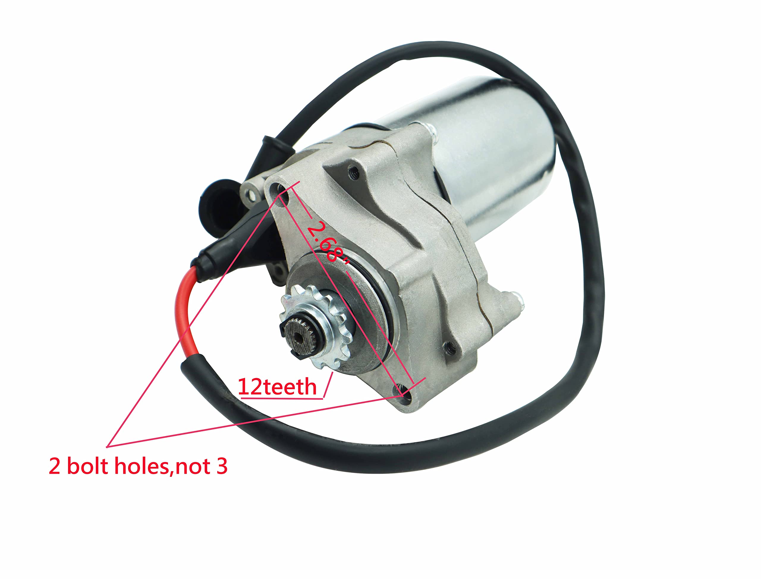 110cc ATV Starter Motor 2 Bolt Fits for Kids ATVs Quad Dirt Pit Bike TaoTao 50cc 70cc 90cc 110cc 125cc, 4 Piece ATV Part with So