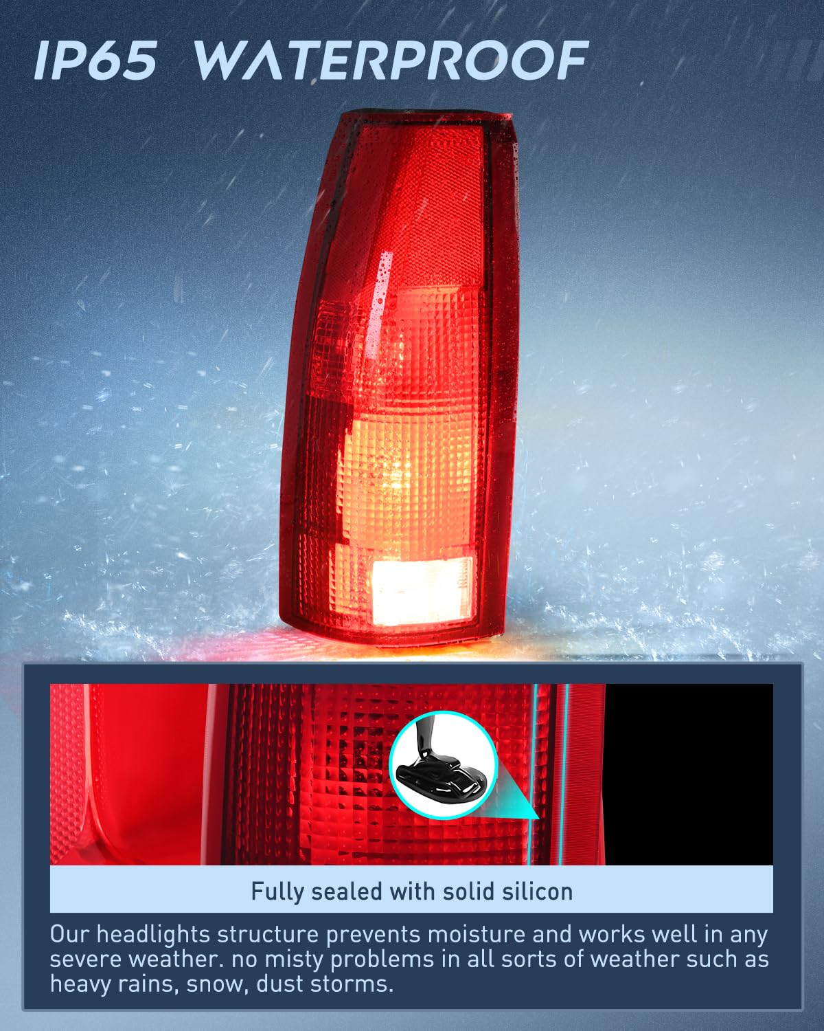 Nilight Taillight Assembly Compatible With 1988 1989 1990 1991 1992 1993 1994 1995 1996 1997 1998 1999 Chevy Gmc C/K Suburban Bl