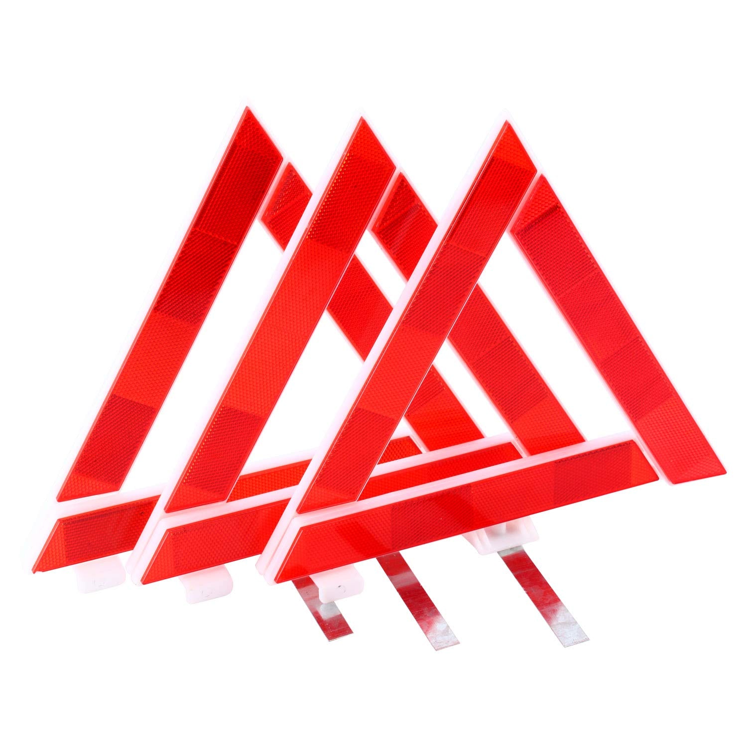 8MILELAKE 3 Pack Vehicle Safety Triangles Warning Reflector Highly Emergency Early Warning Roadside Tool