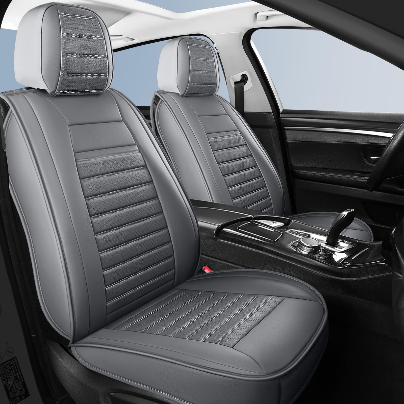 Hchengkikz Car Seat Covers,Waterproof Horizontal Stripes Automotive Seat Covers,Universal Anti-Slip Car Seat Protectors For Most