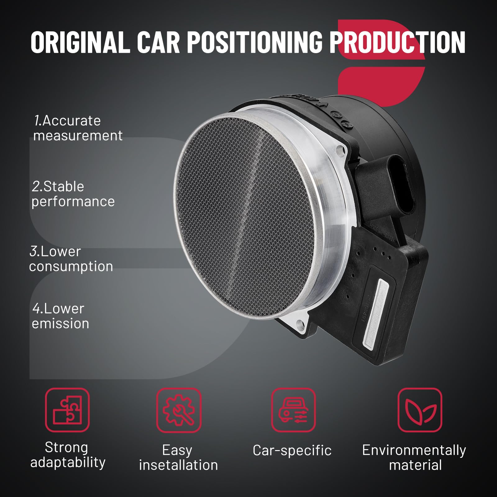 Bdfhyk Mass Air Flow Sensor Meter Maf 25318411 Af10043 25168491 Compatible With Silverado, Suburban, Tahoe, Yukon Xl, Sierra, Es