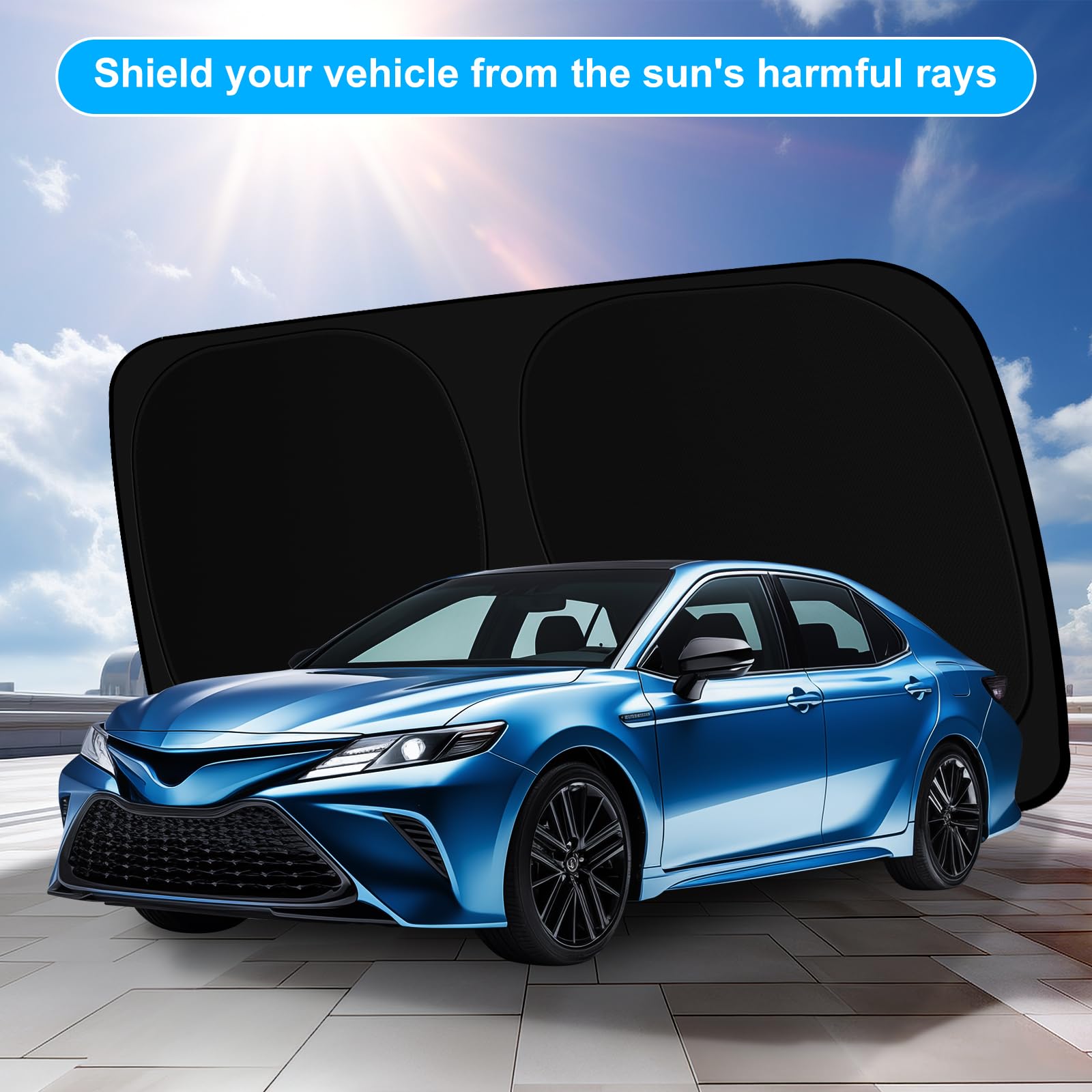 Shinehome Car Windshield Sun Shade Compatible With 2025 2024 2023 2022 2021 2020 2019 2018 Camry Le Xle Hybrid Se Xse Sedan Acce