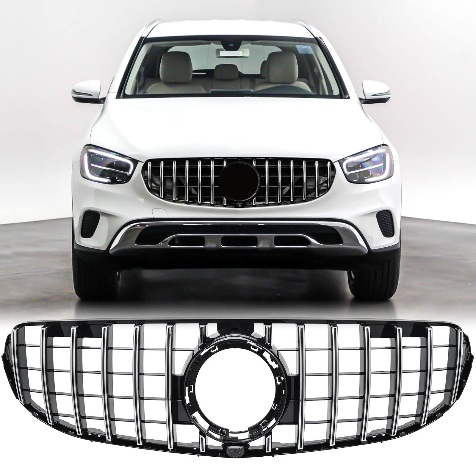 For 2020 2021 2022 Mercedes-Benz GLC-Class GLC 300/300e/350e 4MATIC Base Suv Models Front Standard Bumper GT Style Grille Center