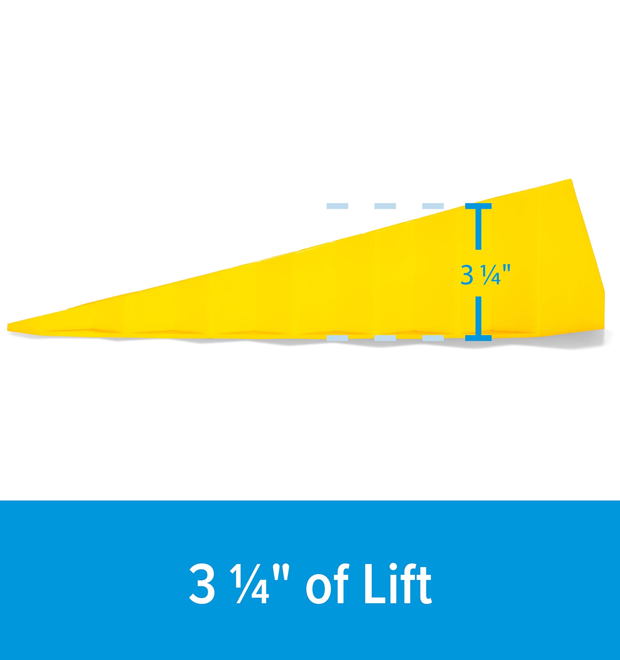 Camco Camper / RV Wedge Leveler - Adds Up to 3.25” of Lift - Features Heavy Duty Lightweight Honeycomb Design - Compatible w/RVs with Parking Brakes - 2-Pack (44580)