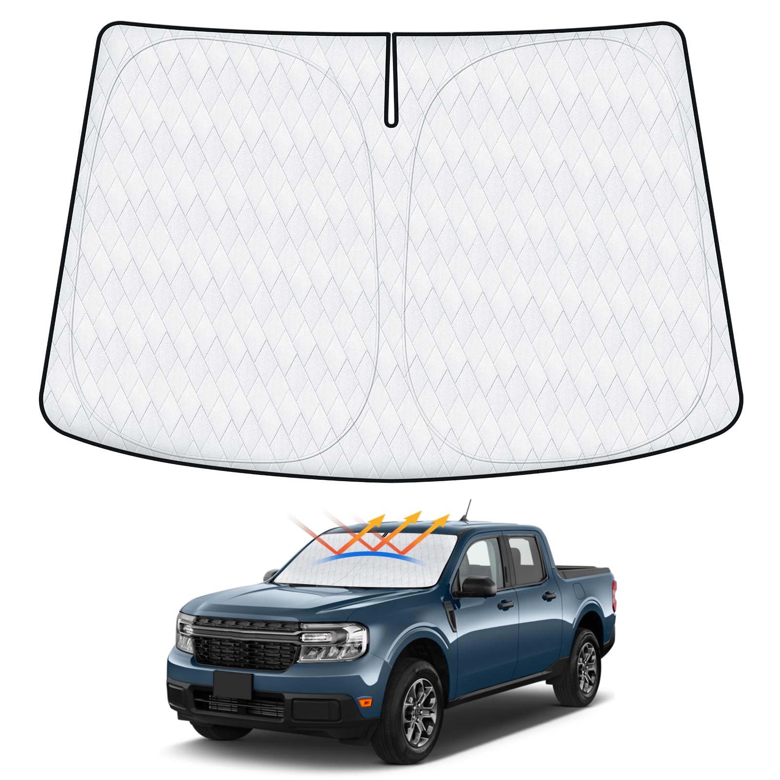 Non-Peeling Sun Shade Fits For Ford Maverick 2022 2023 2024 2025 Ford Maverick Accessories Foldable Car Front Window Sunshade Wi