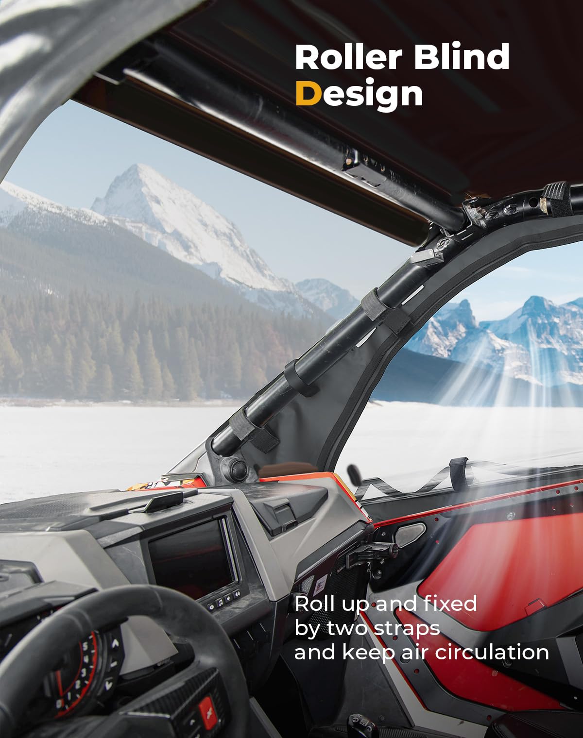 KEMIMOTO PRO XP4 Cab Enclosure Upper Doors, Upgraded Zipper UTV Soft Side Window Kit Replace 2884665 Compatible with 2020-2024 P