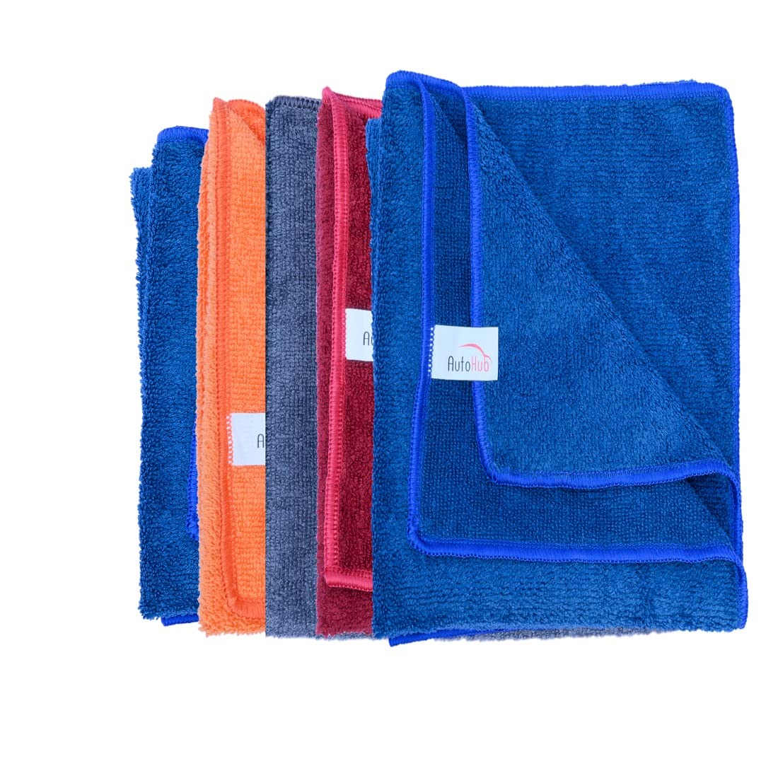 Auto Hub Microfiber Cloth for Car  340 GSM (40x40 CM) Car Cleaning Cloth, Thick Plush, Lint Free, Streak Free Microfiber Cloth 