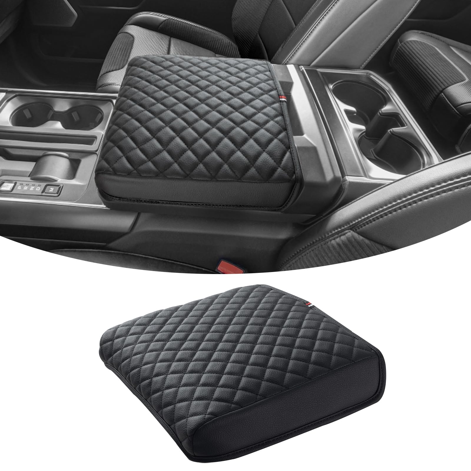 Jdmcar Armrest Cover Compatible With 2021 2022 2023 2024 2025 Ford F150 Pu Leather Car Interior Accessories, Customized Anti-Scr