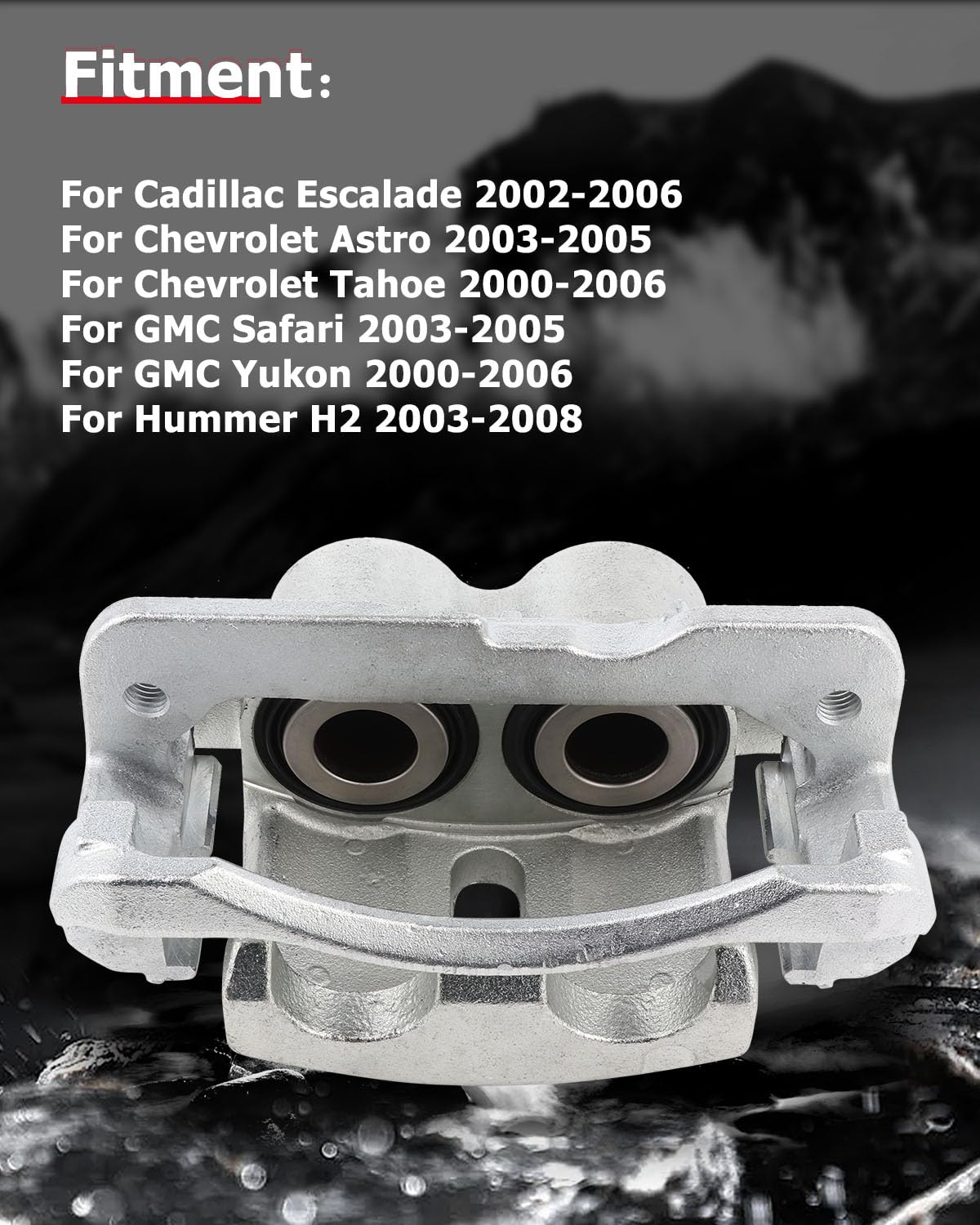 cciyu 18-B4729 Front Left Brake Caliper With Bracket For Cadillac,For Chevy,For GMC,For Hummer Front Driver Side