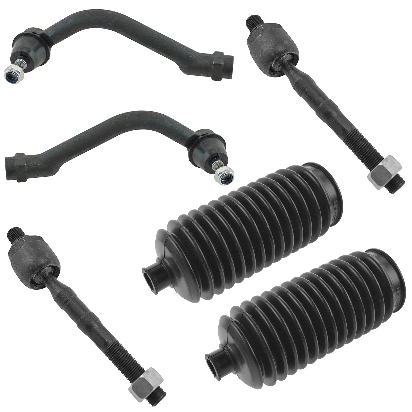Trq Front Steering Kit Steering Rack & Pinion Bellow Tie Rod Compatible With 2006-2011 Hyundai Azera 2006-2010 Sonata