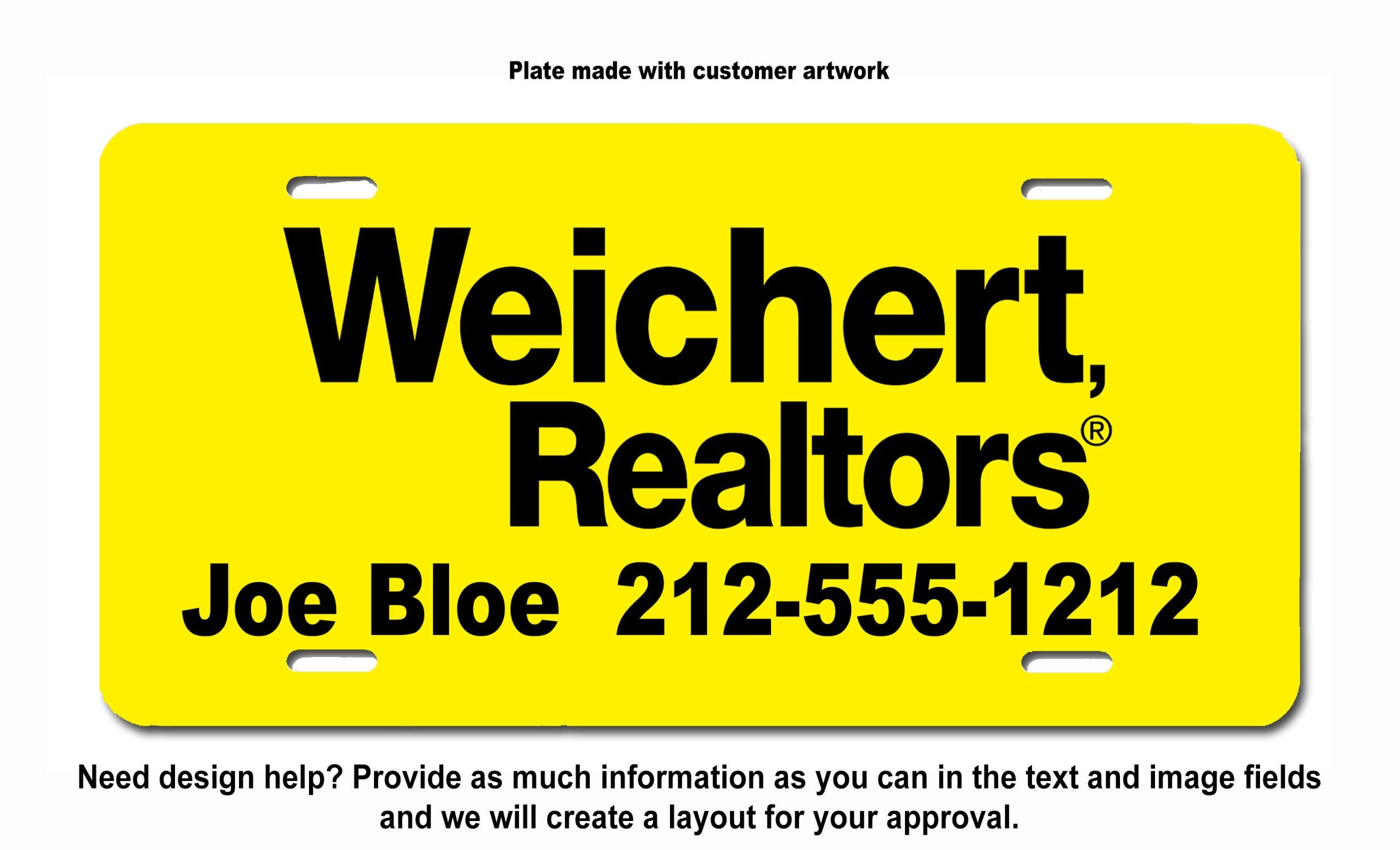 Carpe Diem Designs Customized Full Size License Plate | Car 6X12 | 5 Sizes | Personalized For Car Front Bumper, Wheelchair, Signage, Mailbox | Made In The Usa .032 Thick Aluminum