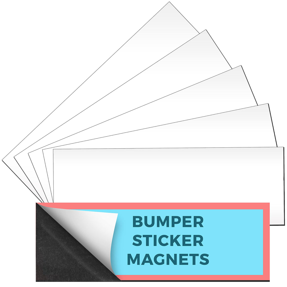 Set Of 6 - Bumper Sticker Magnets, Bumper Magnet, Flexible Magnetic Bumper Sticker Sheet With Self Adhesive, Make Your Decal Tra