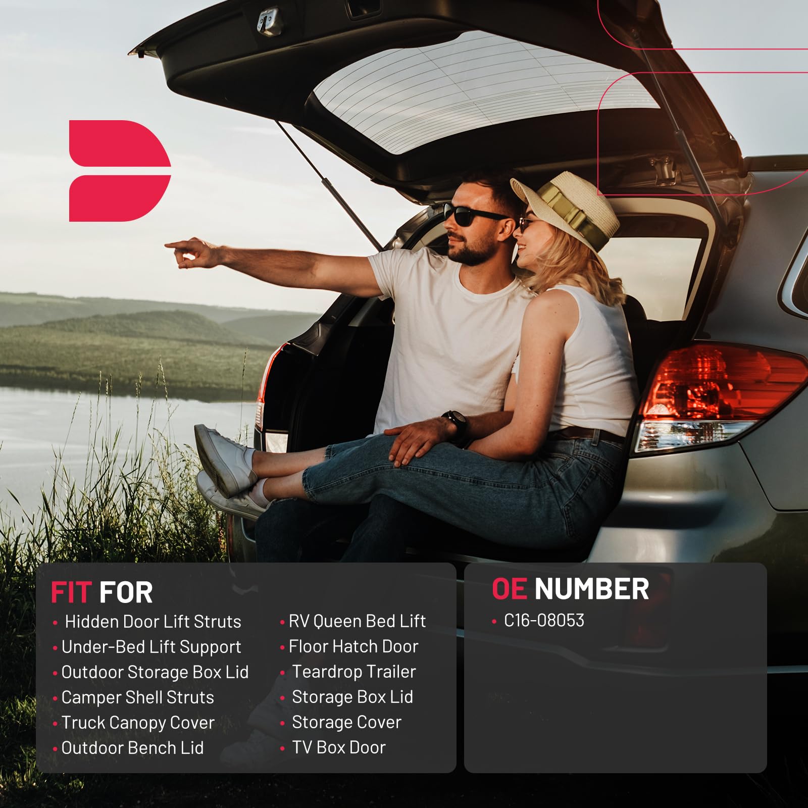 Bdfhyk C16-22632 36Inch 185Lb (823N) Gas Shocks Struts Lift Support For Snowmobile Trailer, Heavy Sled Trailer Cap, Truck Cover,