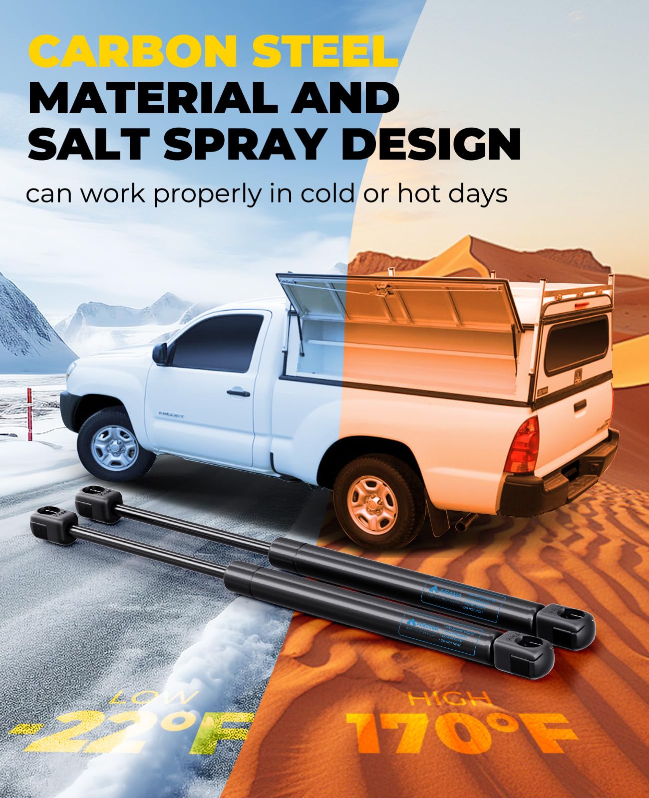 Arana Ml13-60 15 Inch Gas Struts 60Lb/267N, Sl13-60 15 Inch Gas Shock Spring Lift Support For Rv Door Camper Shell Truck Cap Top