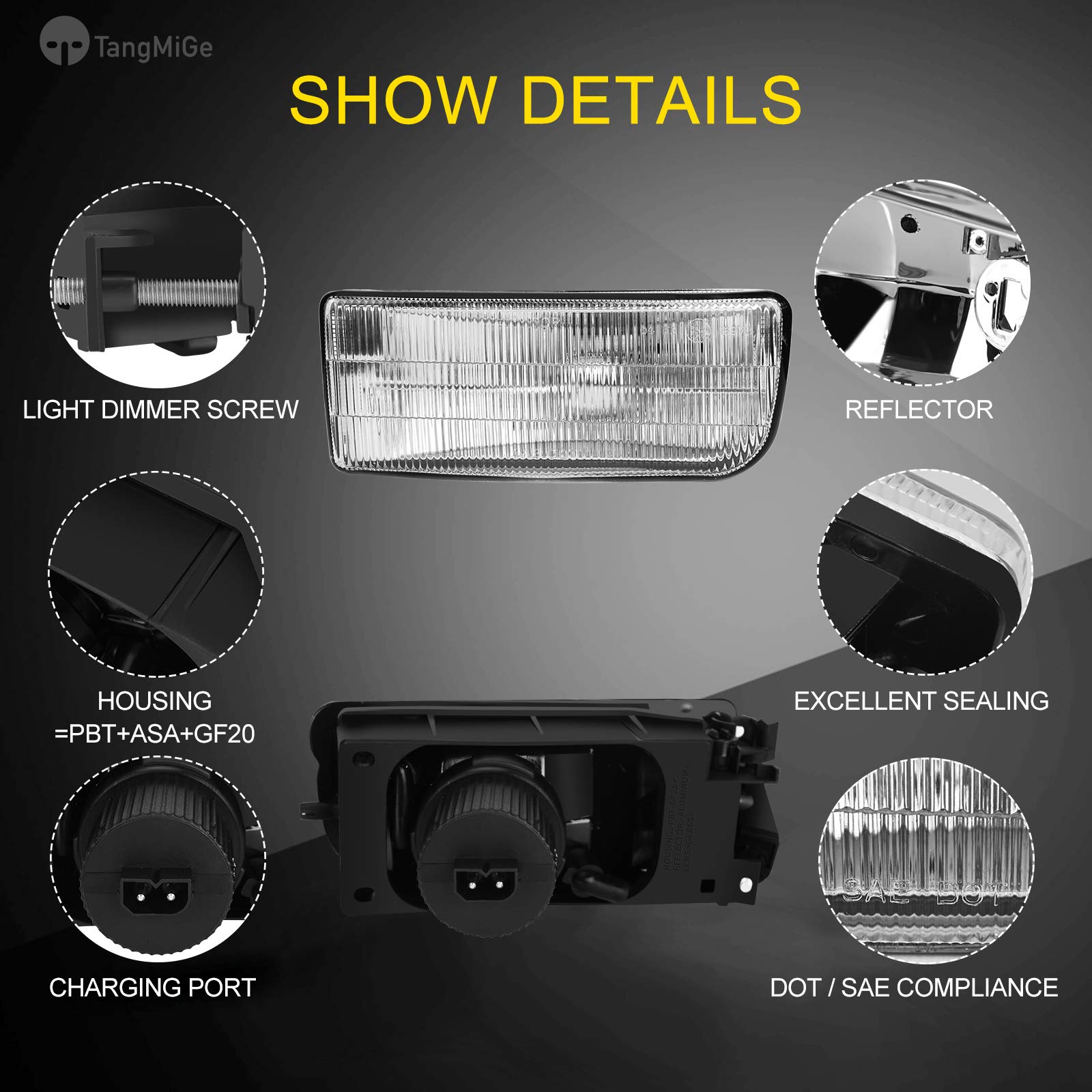 TangMiGe Fog Lights for BMW M3 E36 1992-1999 - Clear Lens, H1 Bulbs, 1 Pair - Enhance Visibility and Style