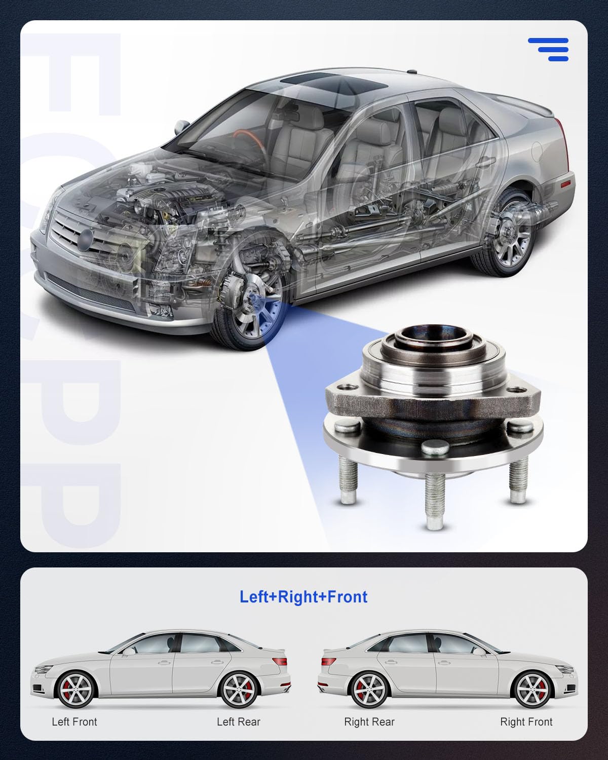 ECCPP Front Wheel Hub Bearing Assembly fit for 2004 2005 2006 2007 2008 Chevy Malibu Pontiac G6 5 Lugs Compatible with 513215