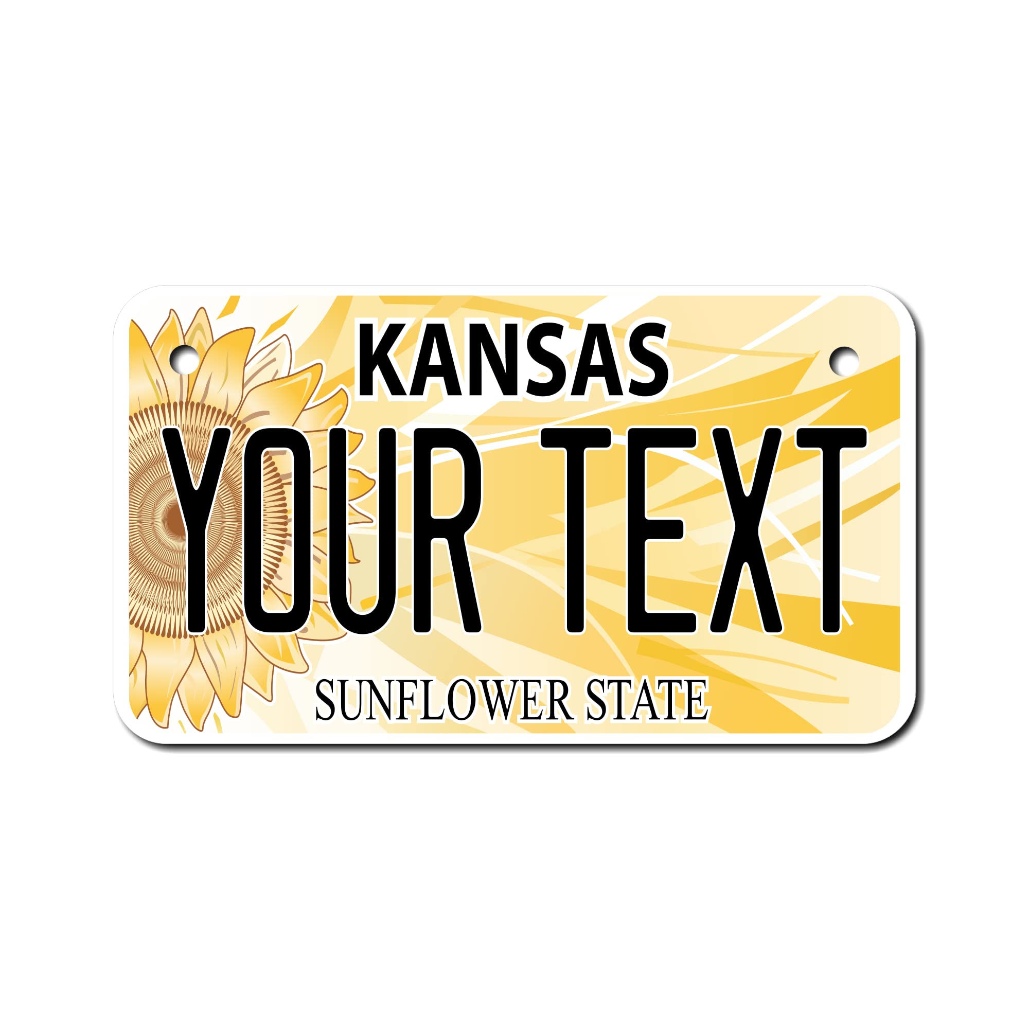 Teamlogo - Personalized Kansas License Plate - Custom Aluminum Name, Text, Number Plate - Customized License Golf Cart Accessori