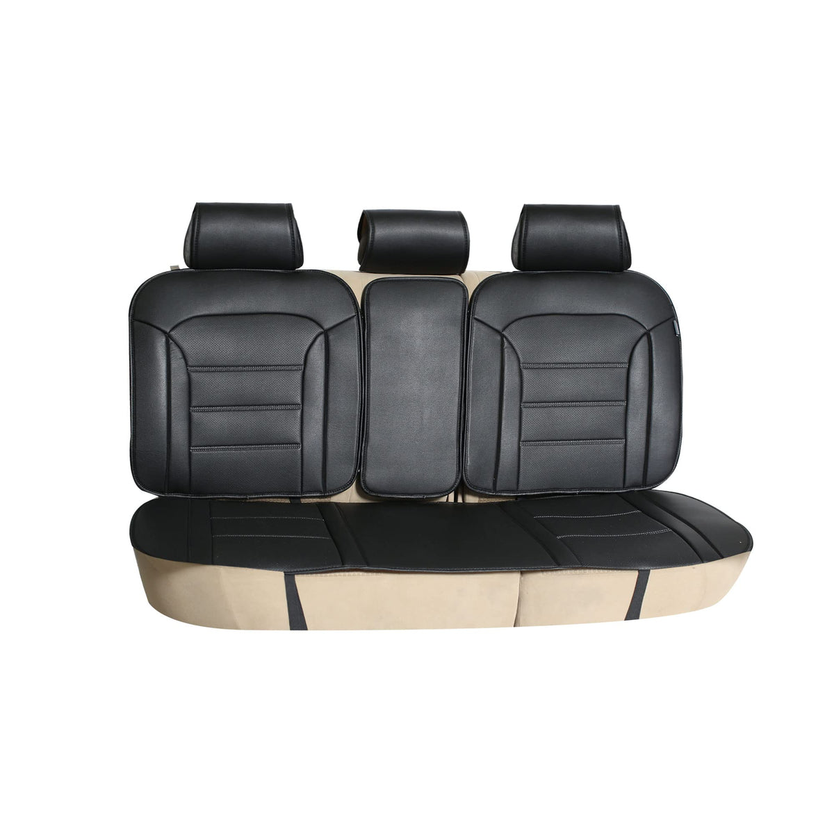 Fh Group Car Seat Cover Cushion - Rear Seat Covers For Cars Trucks Suv, Faux Leather Car Seat Cushions, Waterproof Car Seat Cover Cushion, Universal Fit Car Seat Protector Rear Set Black