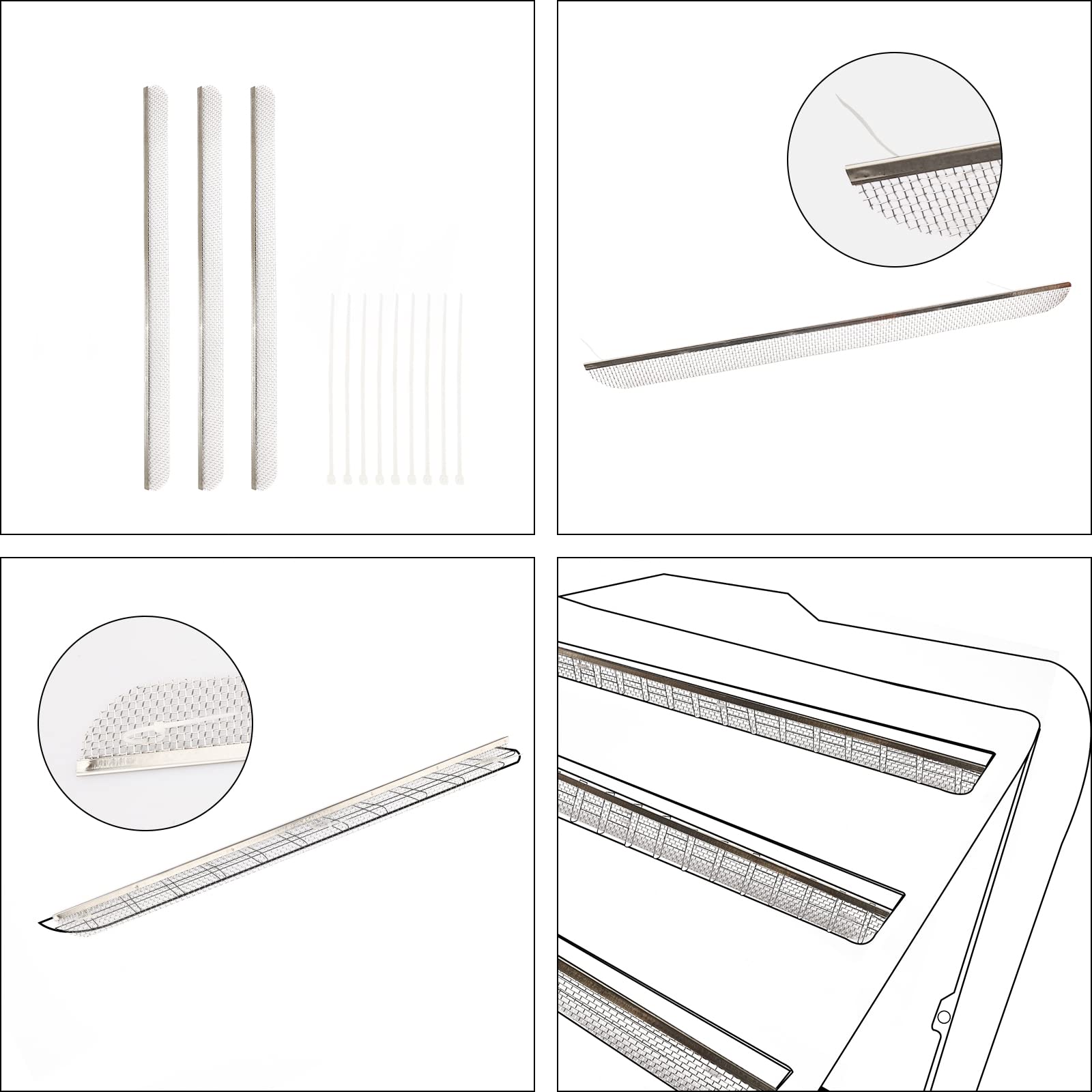 Rvguard Rv Flying Insect Screen For Rv Refrigerator Vents Protects From Insects 20    X 1-1/2    Stainless Steel Mesh With Insta