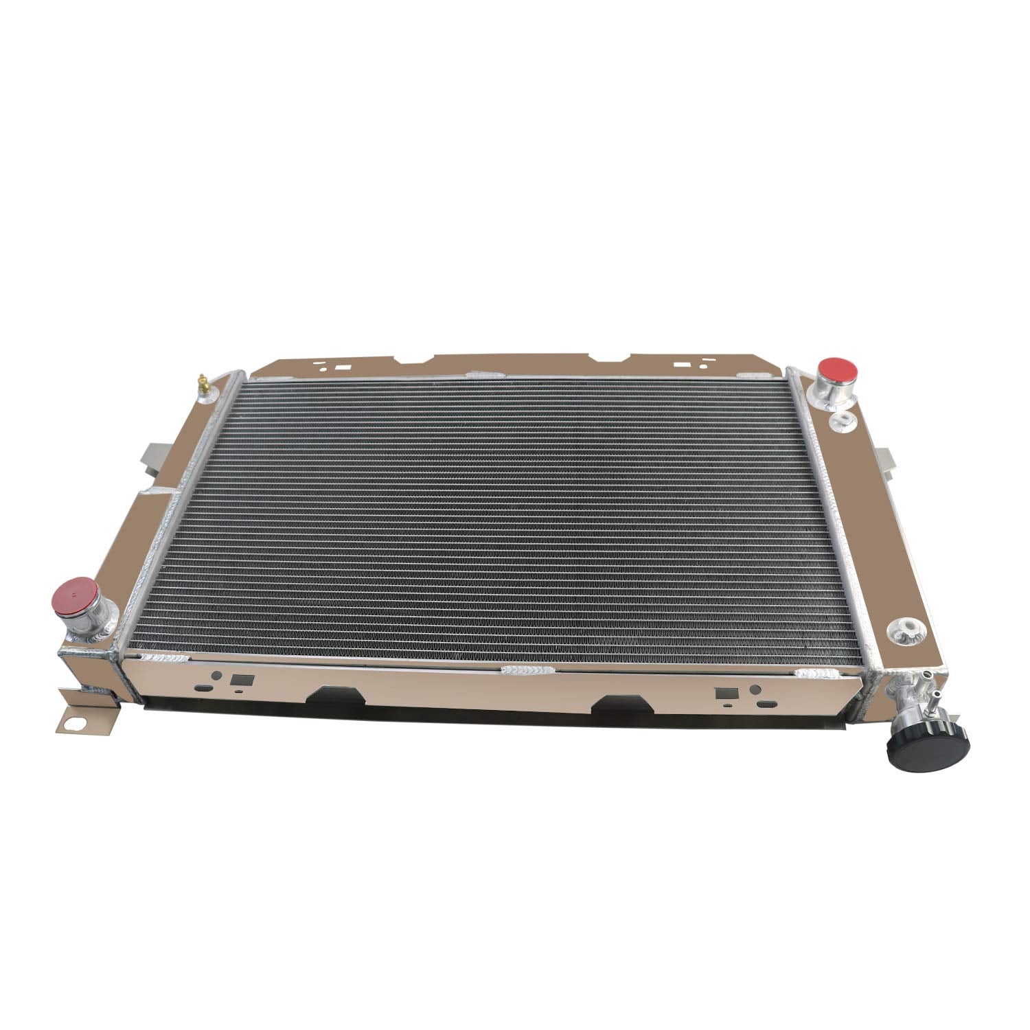 ALLOYWORKS 3 Row All Aluminum Radiator For 1983-1997 Ford F-150 F-250 F-350 F150 F250 F 350 Bronco 5.0L 5.8L 7.5L V8 Engine Cros