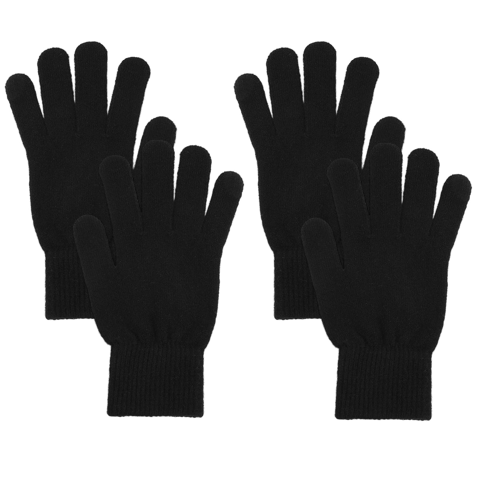 Cutecrop 2 Pairs Merino Wool Liners Glove Liners for Men Wool Gloves with Touchscreen Fingers for Winter Cold Weather Tactical R