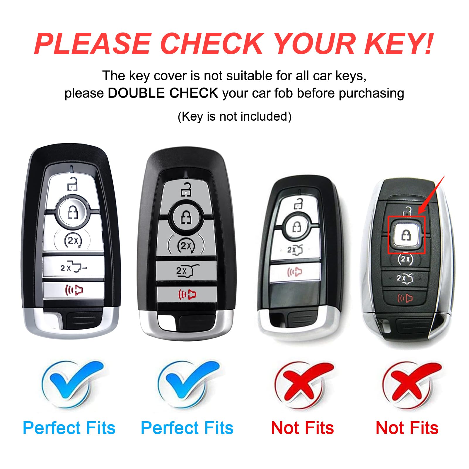 For Ford Key Fob Cover, Premium Soft Tpu Full Protection Key Fob Case For Ford Lincoln Fusion Mustang F150 F250 Edge Explorer Es
