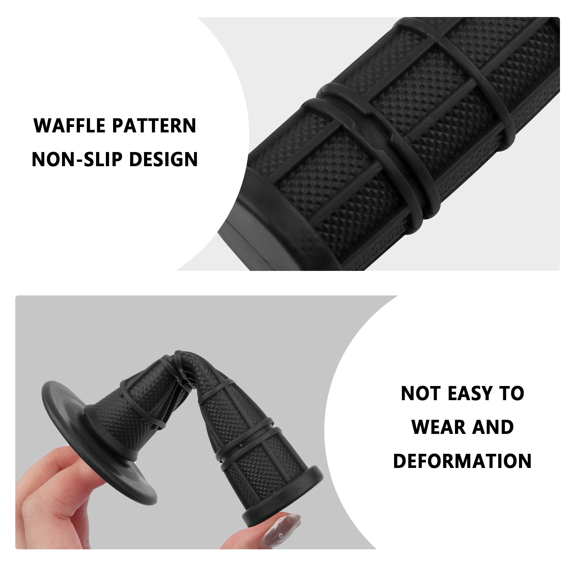 2Pcs Motorcycle Grips,Anti-Slip Rubber Dirt Bike Grips With 7/8' Left & 1' Right Compatible With Crf Kxf,Universal Motorcycle/Bike Handlebar Grips For Women & Men (Black)