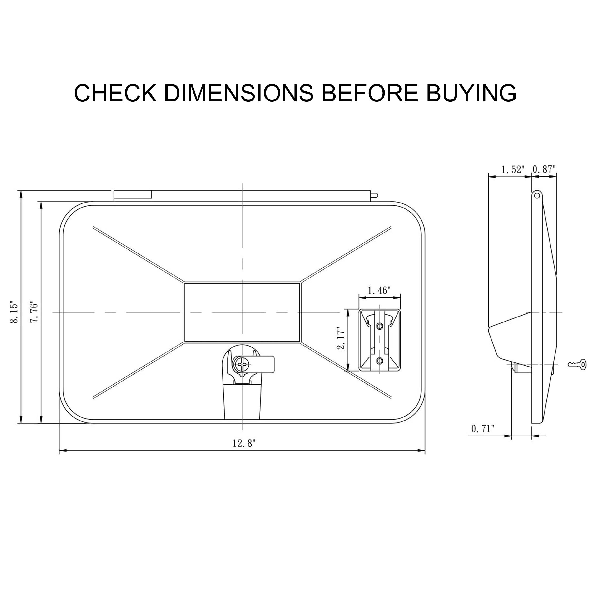 Dura Faucet Df-Sa170D-Bk Rv Weatherproof Replacement Door Brand Exterior Shower Box Kit - Lockable (Black) - Only Works Branded Shower Box Kits