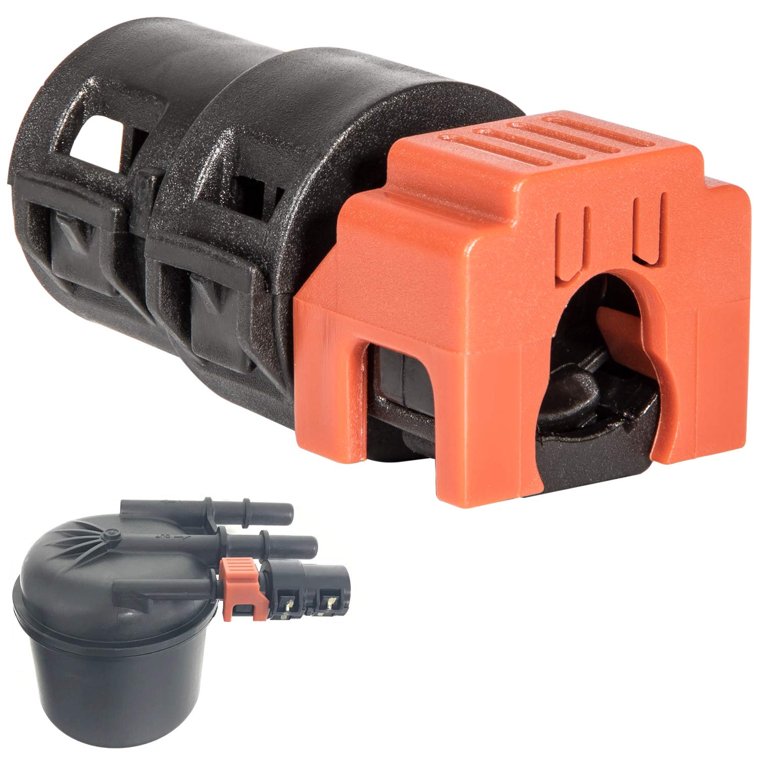 6.7L Powerstroke Fuel Filter Return Line Connector Fitting For 2017~2020 Ford (3846) HC3Z-9A564-A (Black&Orange)