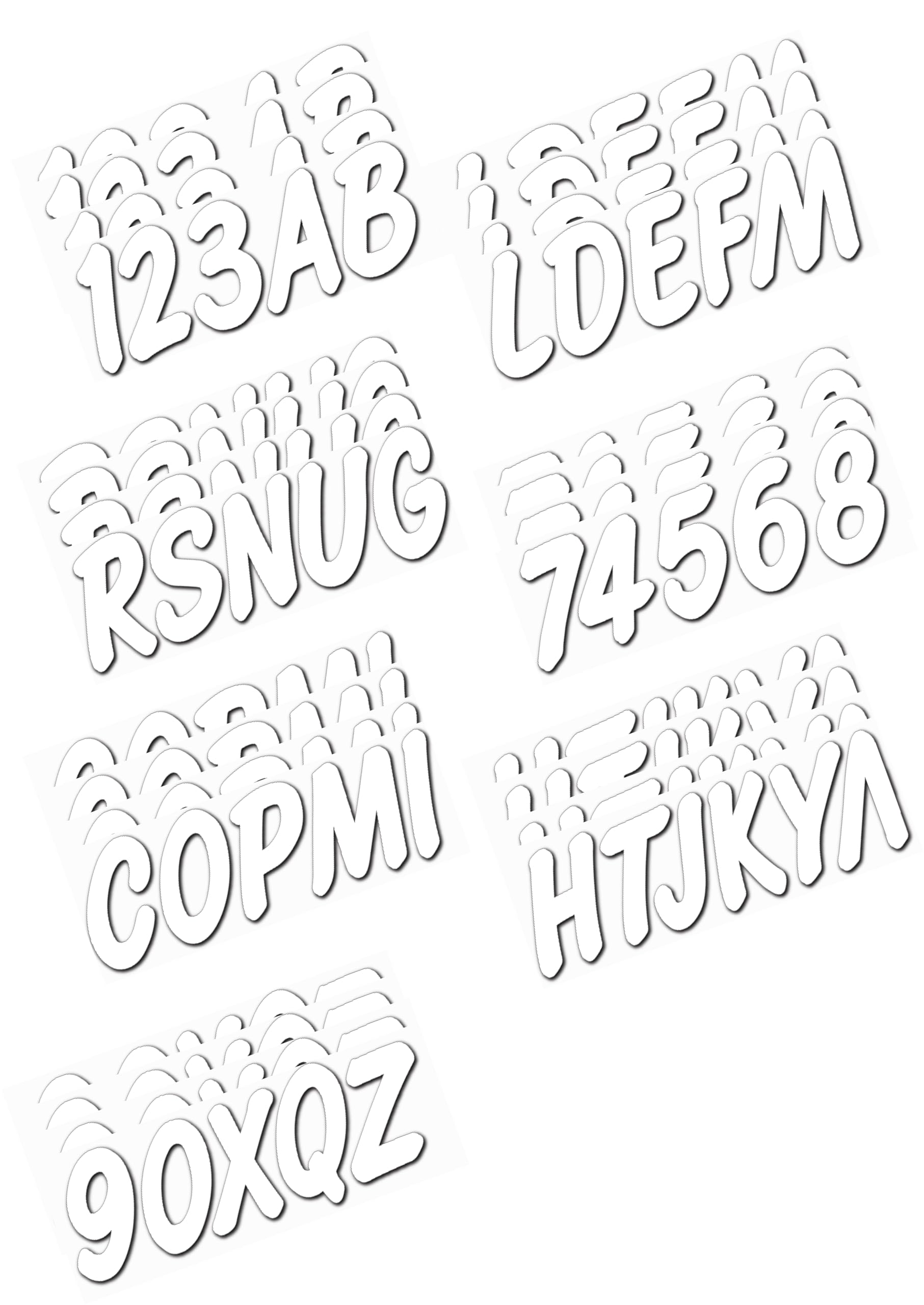 Hardline Products Series 400 Factory Matched 3-Inch Boat & Pwc Registration Number Kit, Solid White