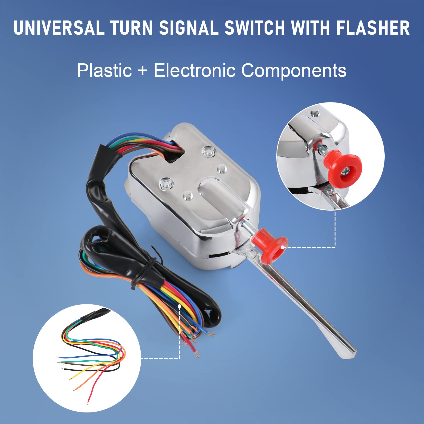 Jdmspeed New Chrome 12V Universal Street Hot Rod Turn Signal Switch With Flasher Replacement For Ford Gm