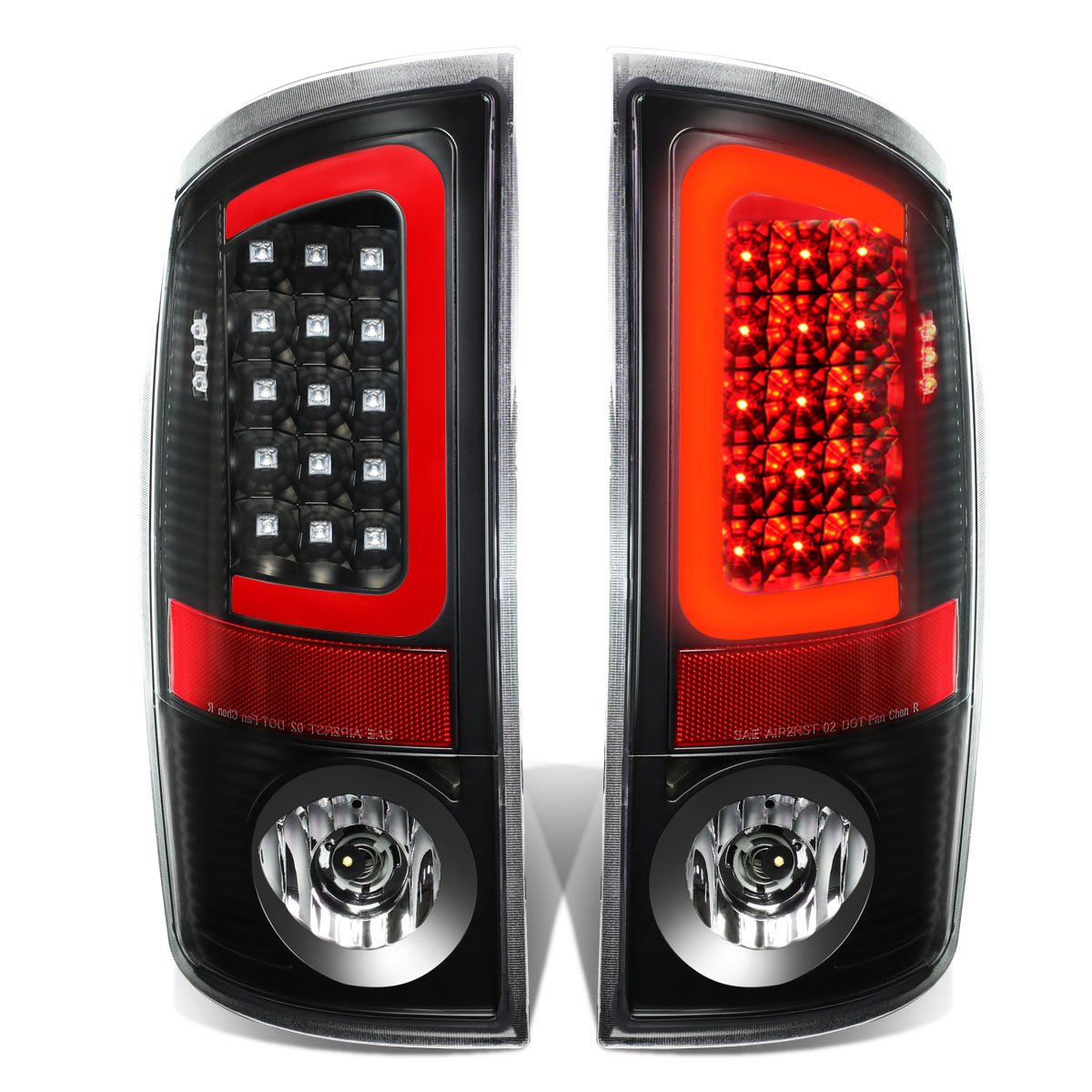 Dna Motoring Tl-Dram07-Led-Rd3D-Bk-Cl Led 3D Tail Light Assembly Driver & Passenger Side [Compatible With 07-08 Ram 1500 2500 35