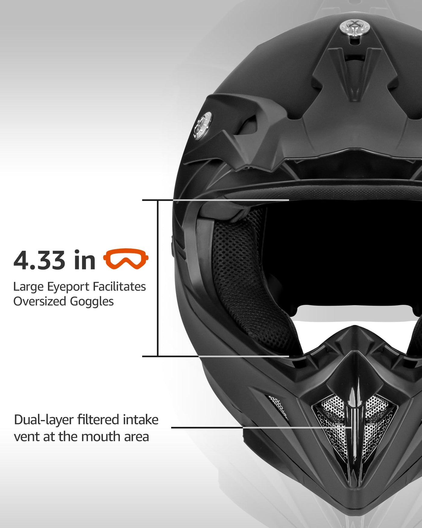 dual eye port motorcycle helmet Yema Dirt Bike Helmet DOT Approved