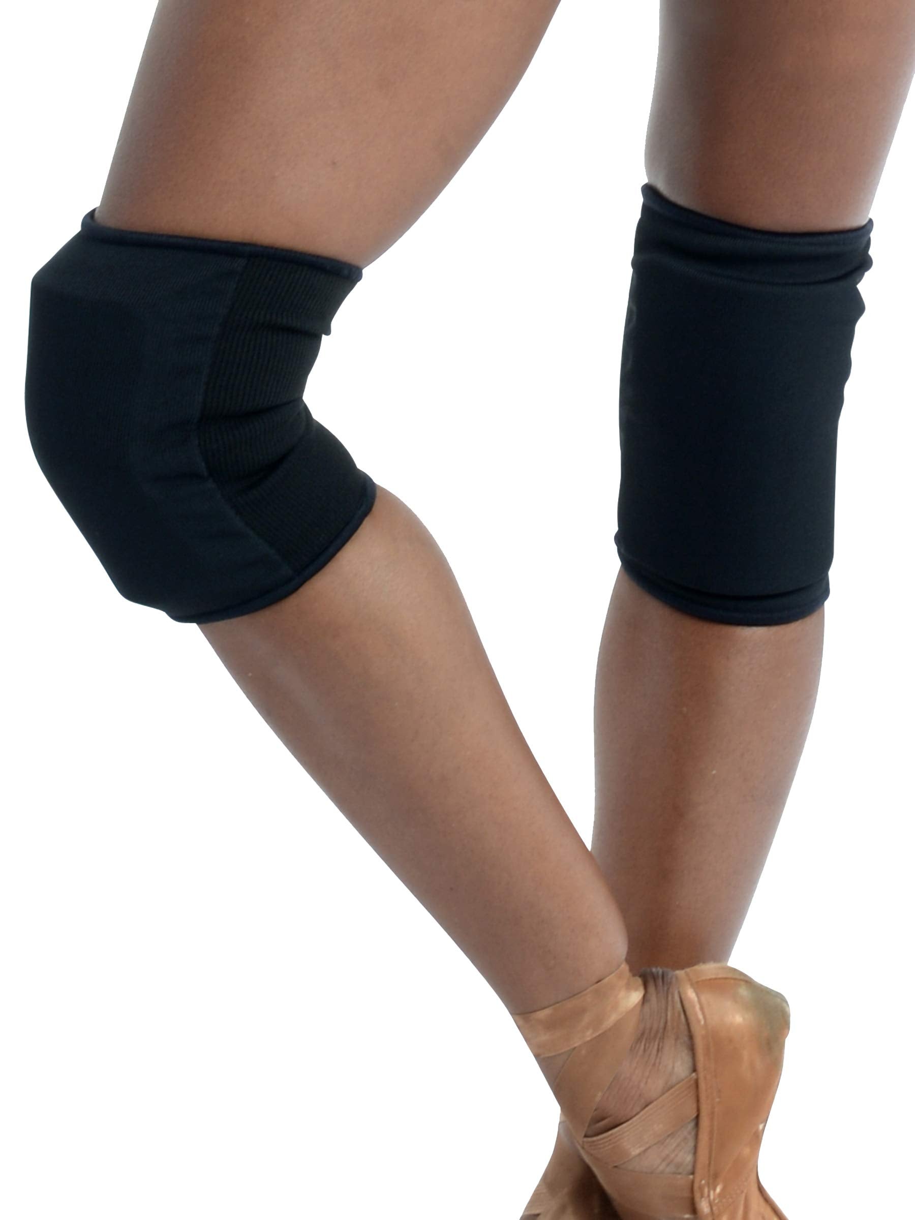 Danz N Motion Cheerleading And Dance Knee Pads - Shock Absorbing Knee Protection (Black, Large)