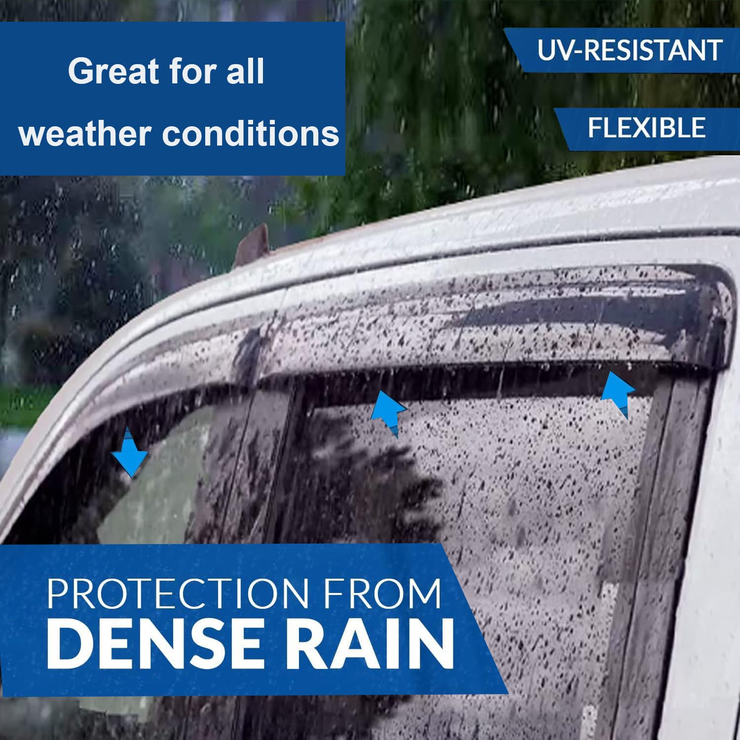 Tonoytim Window Visors Rain Guards Side Wind Deflectors Compatible With Jeep Compass 2017-2024, Window Vent Guard Shade,Sun Suv