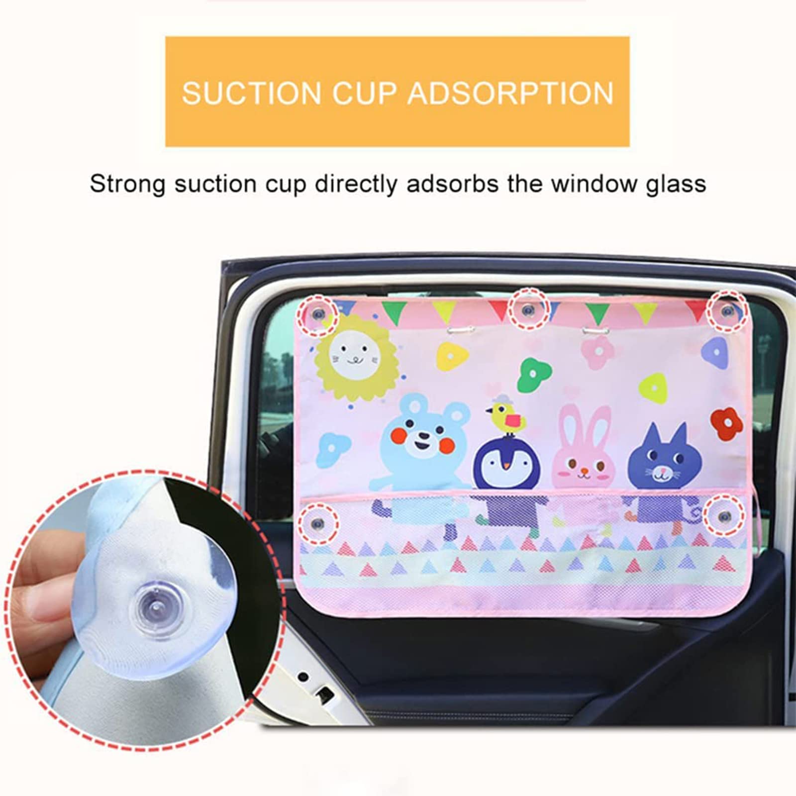 Car Sun Shade For Baby Kids Children 2 Pack Car Side Window Curtain Protector Protects From Sun Glare Heat Blocks Uv Rays Glare Car Interior Sun Blocker Blind (Litter Friends)
