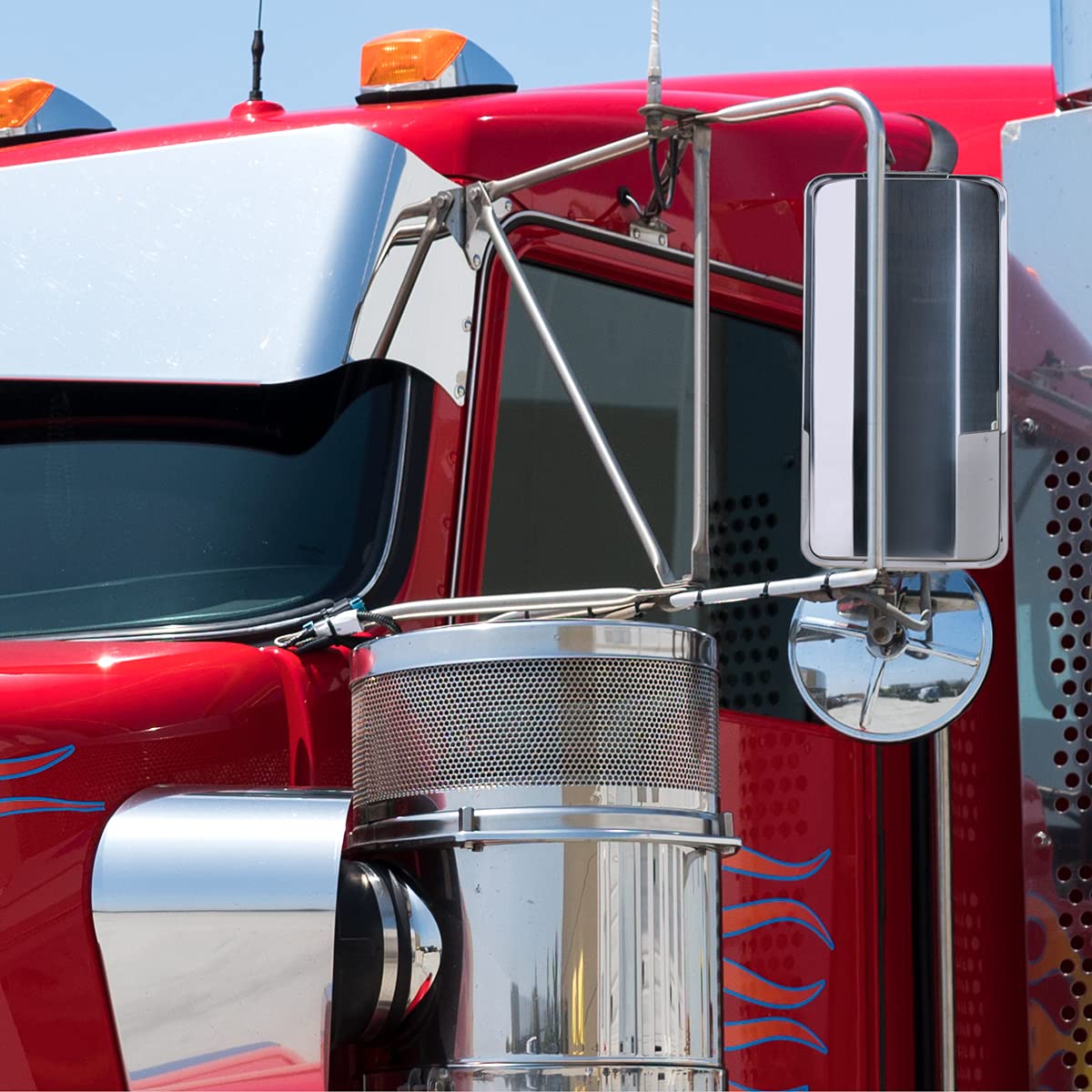 United Pacific 60029 Stainless Steel 7&quot; X 16&quot; West Coast Mirror With Convex Mirror