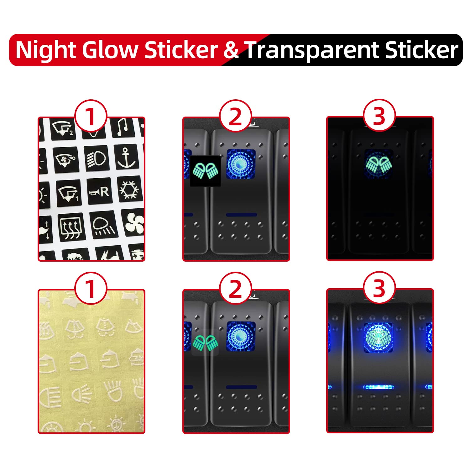 FXC Blue 8 Gang Rocker Switch Aluminum Panel Toggle Dash ON/Off Pre-Wired Switches Rocker Switch Panel Waterproof for 12V/24V Au