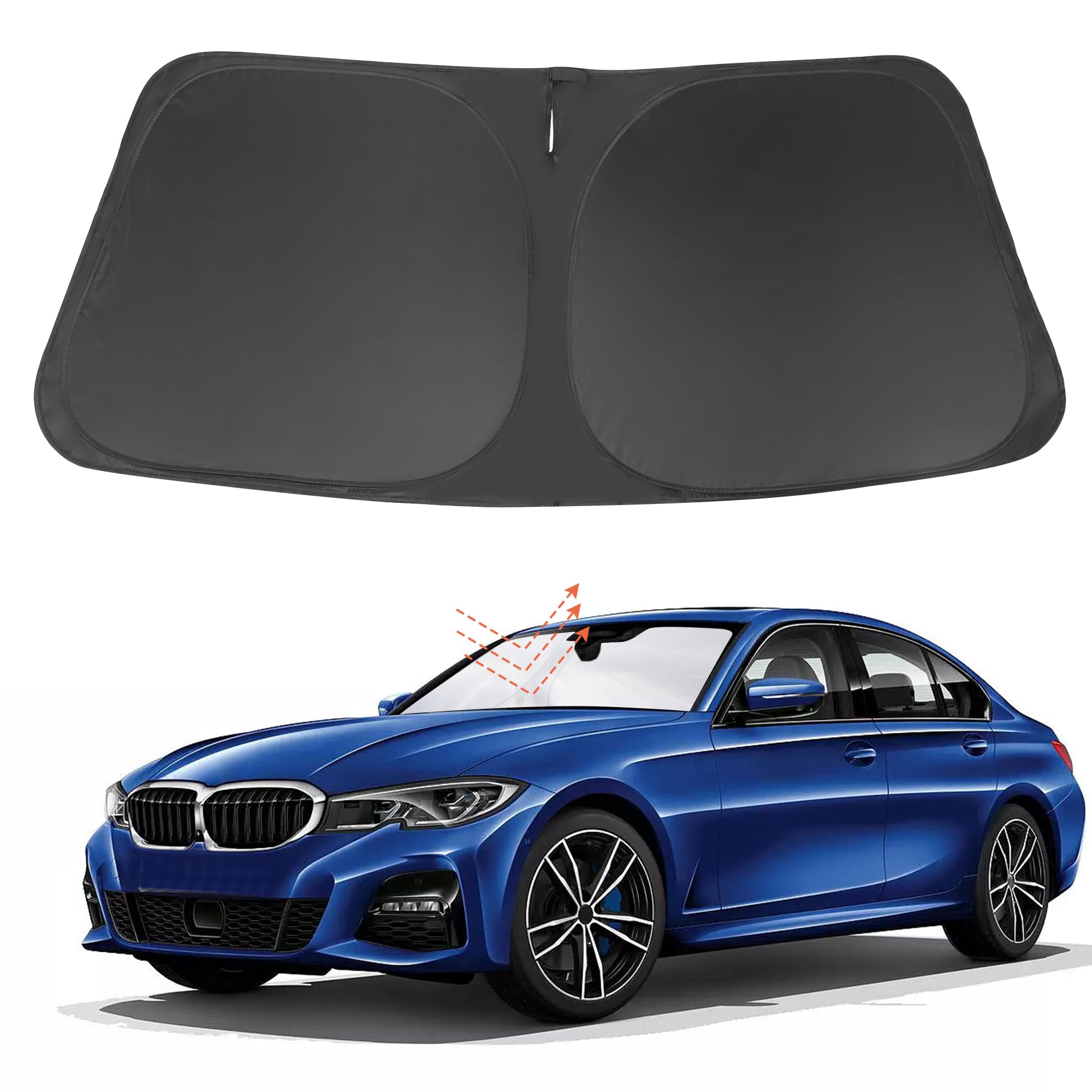 Yycke Windshield Sun Shade Accessories Compatible With 2013-2018 3 Series/F30/F31/F80/M3 For Bmw Foldable Sunshade Sun Visor Blo